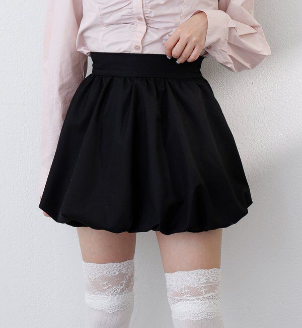  「バルーンミニスカート／サイズ展開あり」|スカート|ブラック