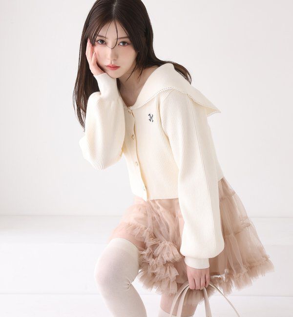  「チュールティアードミ二スカート」|スカート|