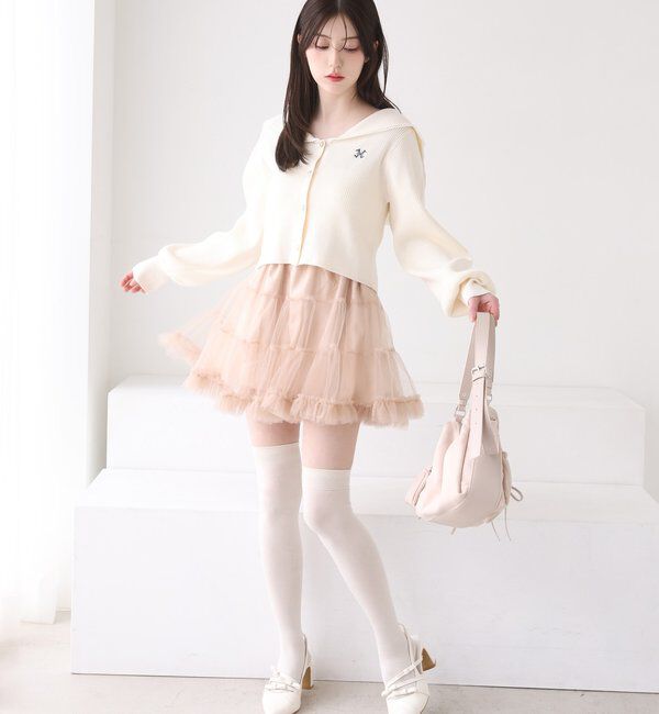  「チュールティアードミ二スカート」|スカート|
