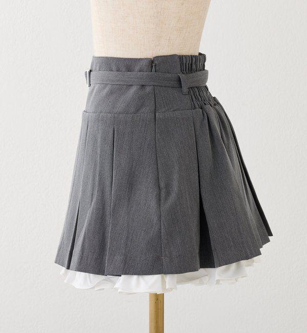  「ベルト付きレイヤードプリーツミニスカート」|その他|