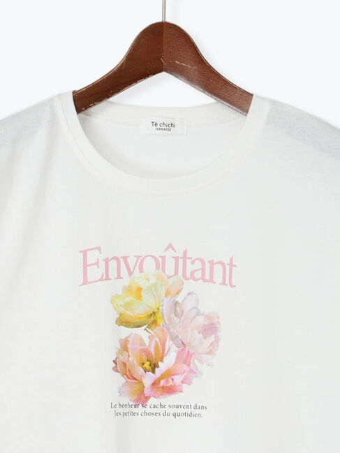 Te chichi TERRASSE「フラワーモチーフプリントTシャツ」|Tシャツ・カットソー|