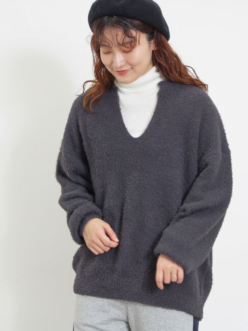 Samansa Mos2「◎シャギーキーネックニット」|ニット・セーター|