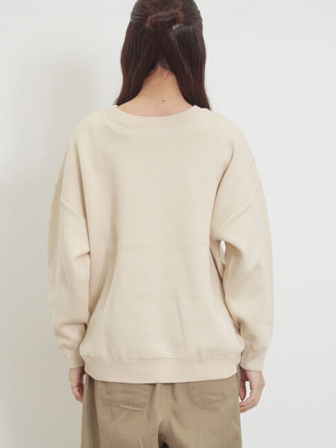 Samansa Mos2「ワッペン付スウェットライクニット」|ニット・セーター|