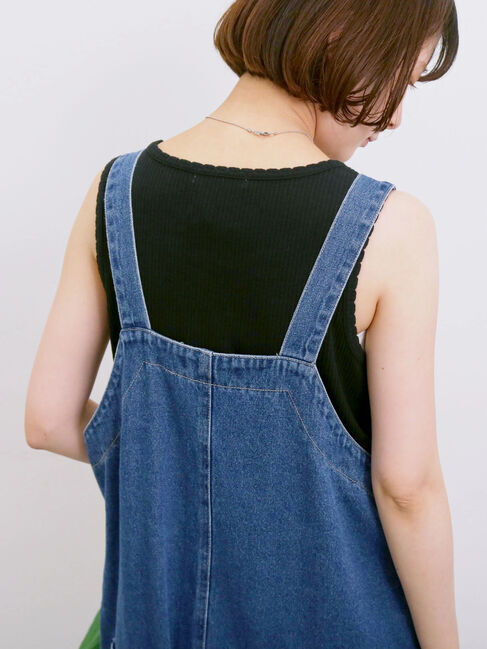 Samansa Mos2 blue「◎アソートリブタンク」|Tシャツ・カットソー|