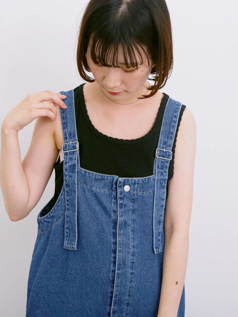 Samansa Mos2 blue「◎アソートリブタンク」|Tシャツ・カットソー|