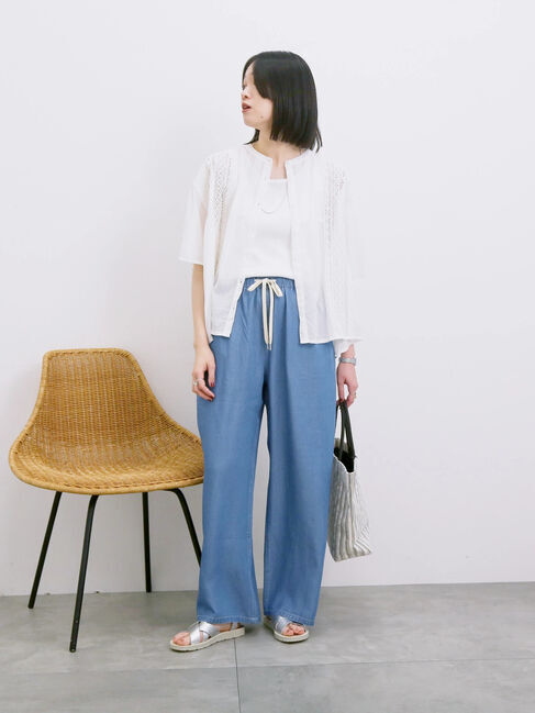 Samansa Mos2 blue「◎アソートリブタンク」|Tシャツ・カットソー|