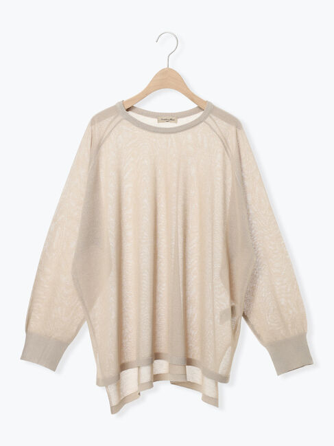 Samansa Mos2「ペーパーライクニットプルオーバー」|ニット・セーター|グレージュ