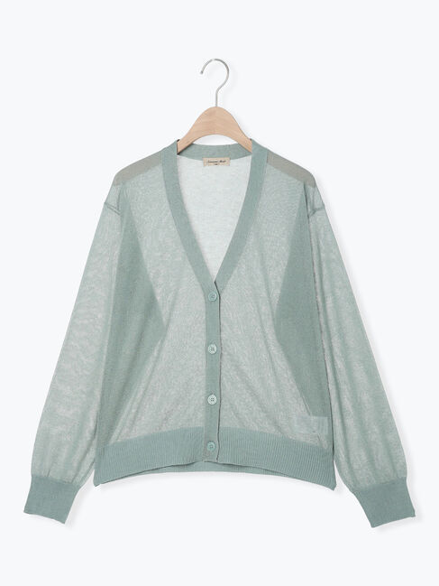 Samansa Mos2「ペーパーライクニットカーディガン」|カーディガン|ミント
