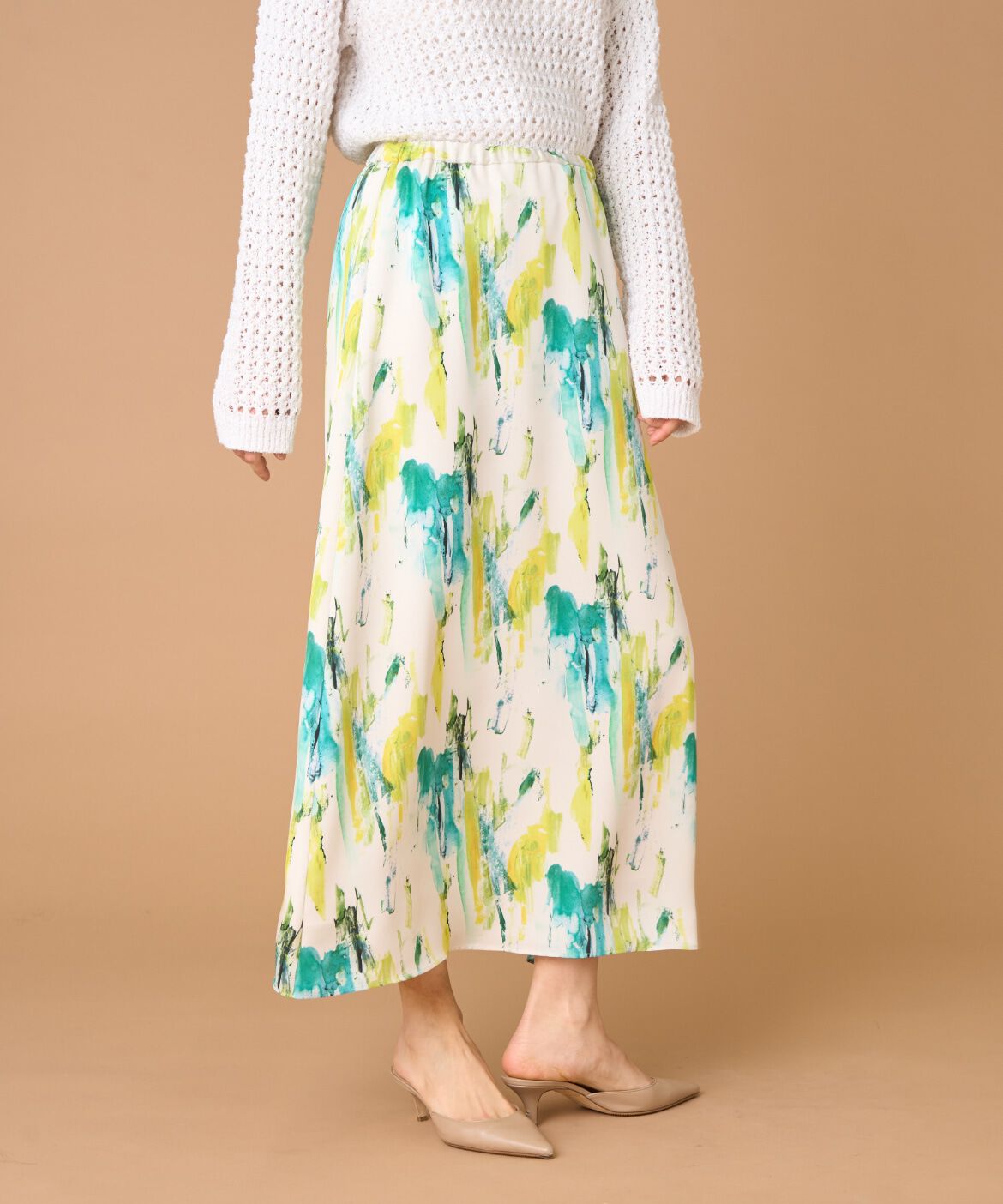 INED「プリントフレアスカート」|スカート|