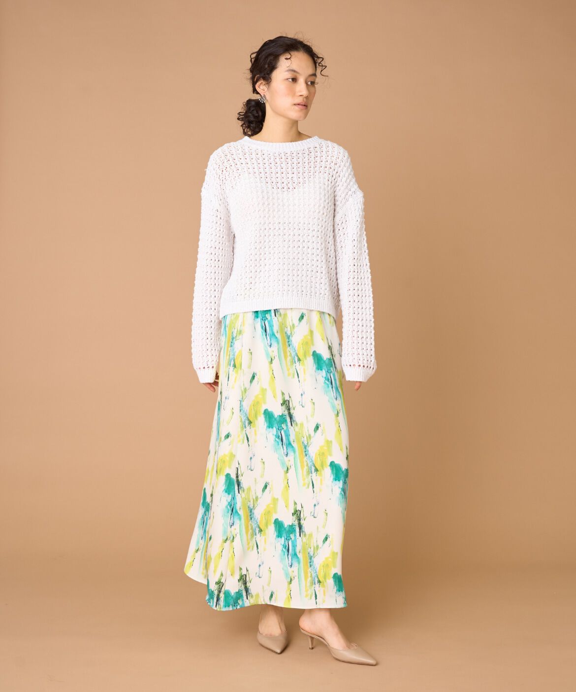 INED「プリントフレアスカート」|スカート|