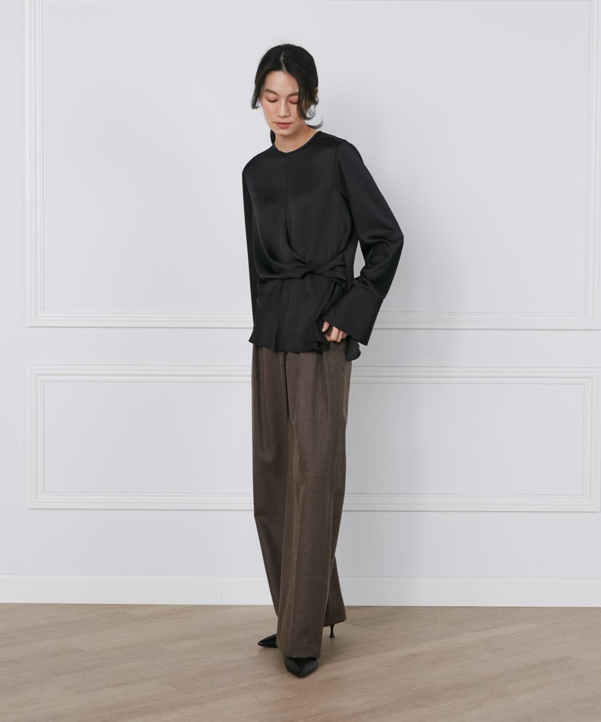 INED「ウールサキソニーラップパンツ《la veille by SUPERIOR CLOSET》」|スラックス|