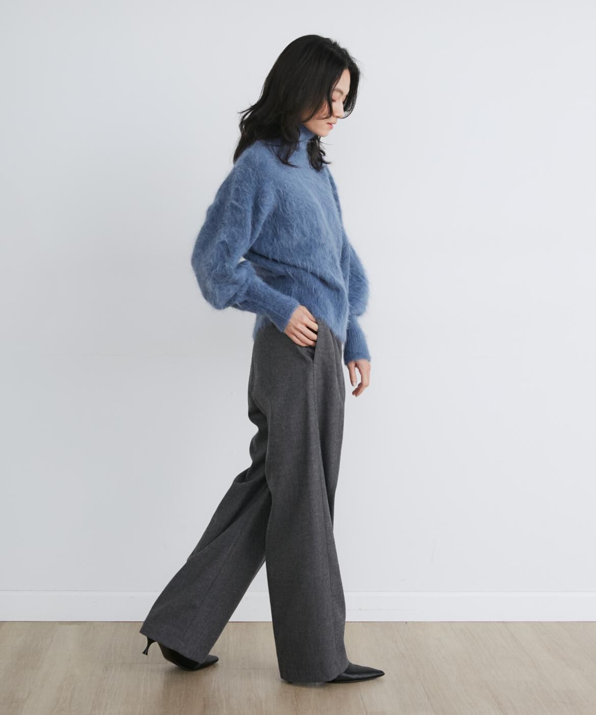 INED「ウールサキソニーラップパンツ《la veille by SUPERIOR CLOSET》」|スラックス|