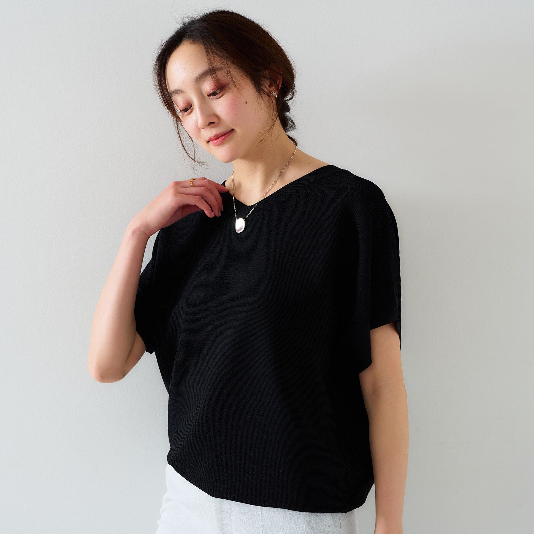 UNTITLED「【12色展開/体型カバー/2way】バウンドスリーブニット」|ニット・セーター|