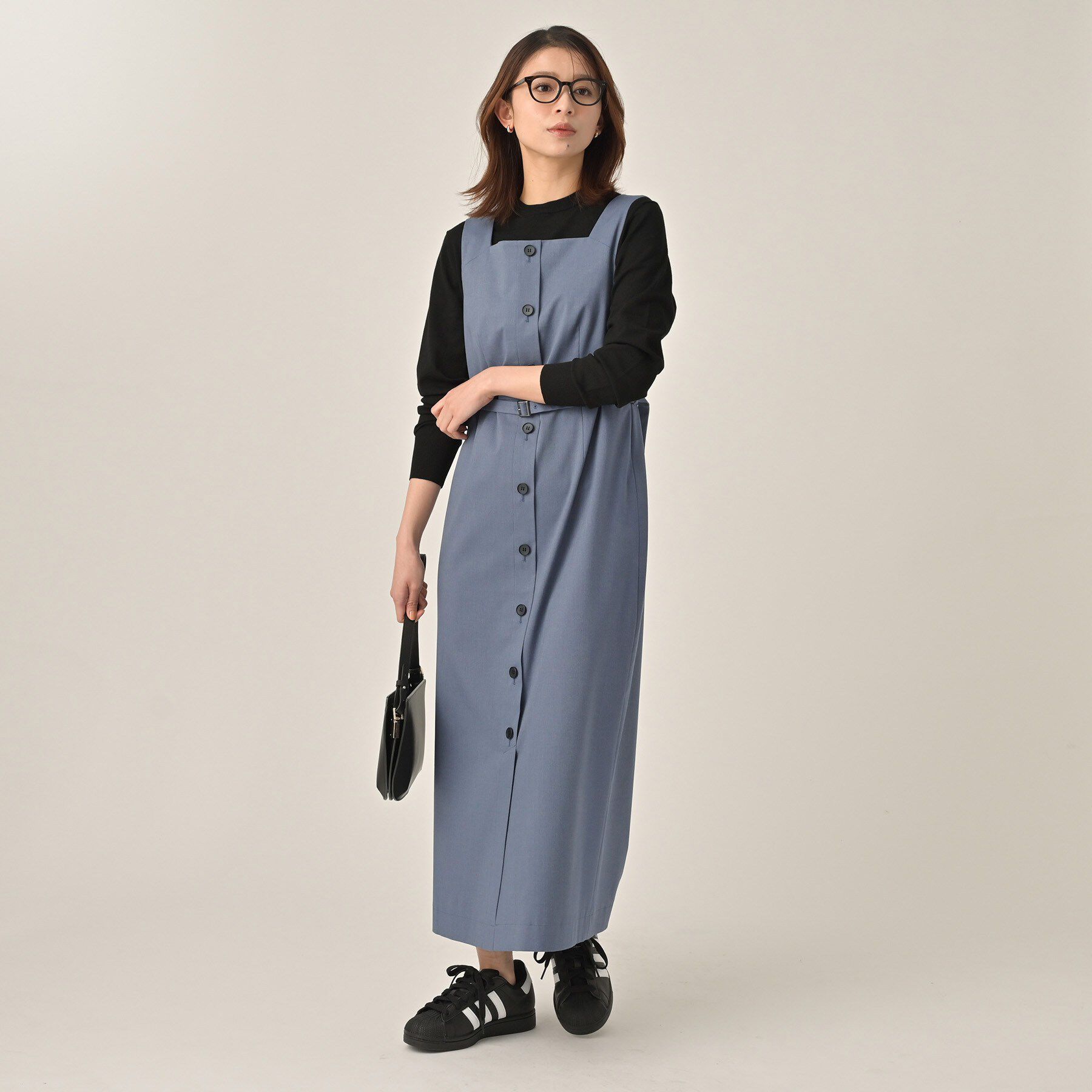 UNTITLED「スクエアネックジャンパースカート」|ワンピース|