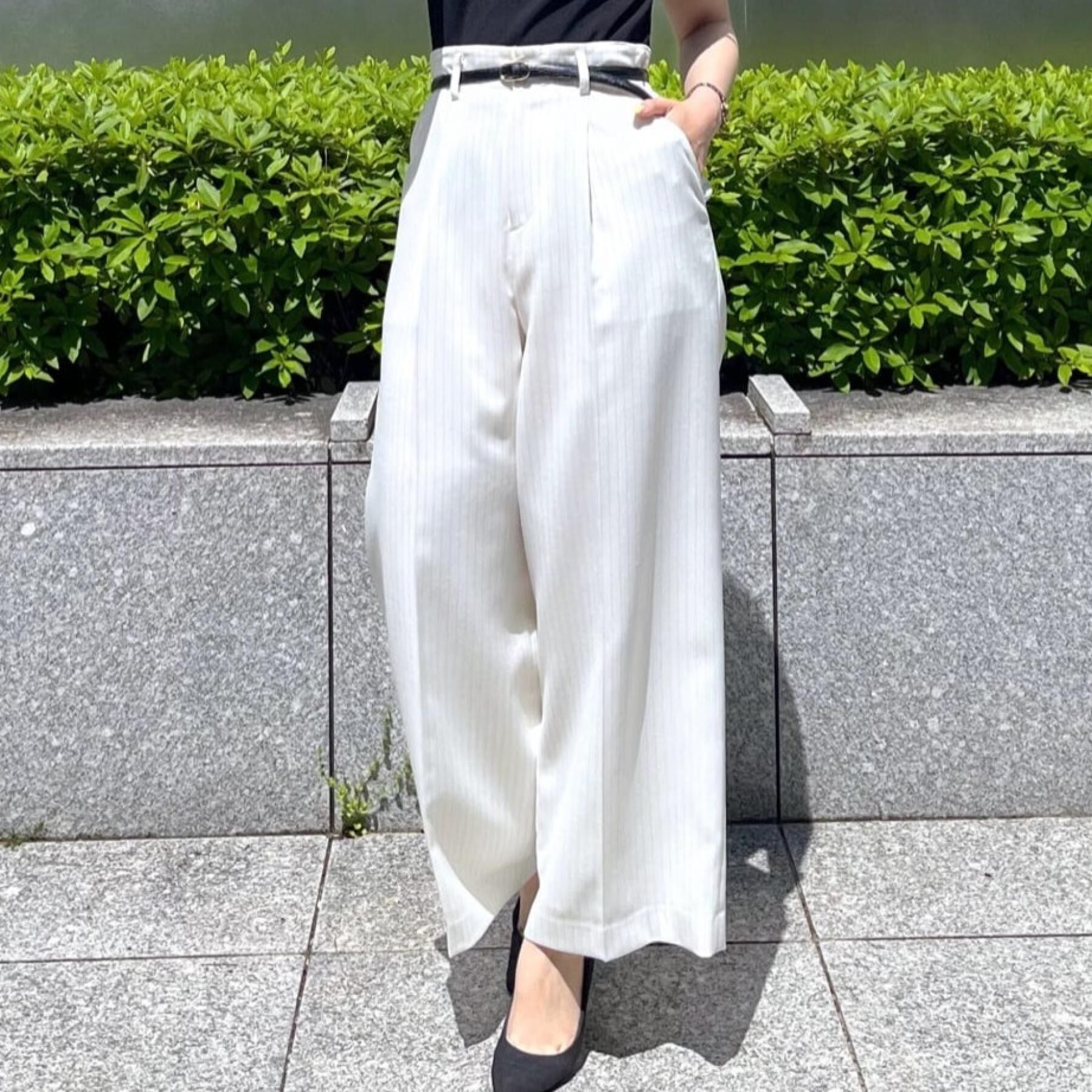 COUP DE CHANCE「【洗える／ウエスト後ろゴム】ストライプ柄ワイドパンツ」|その他|