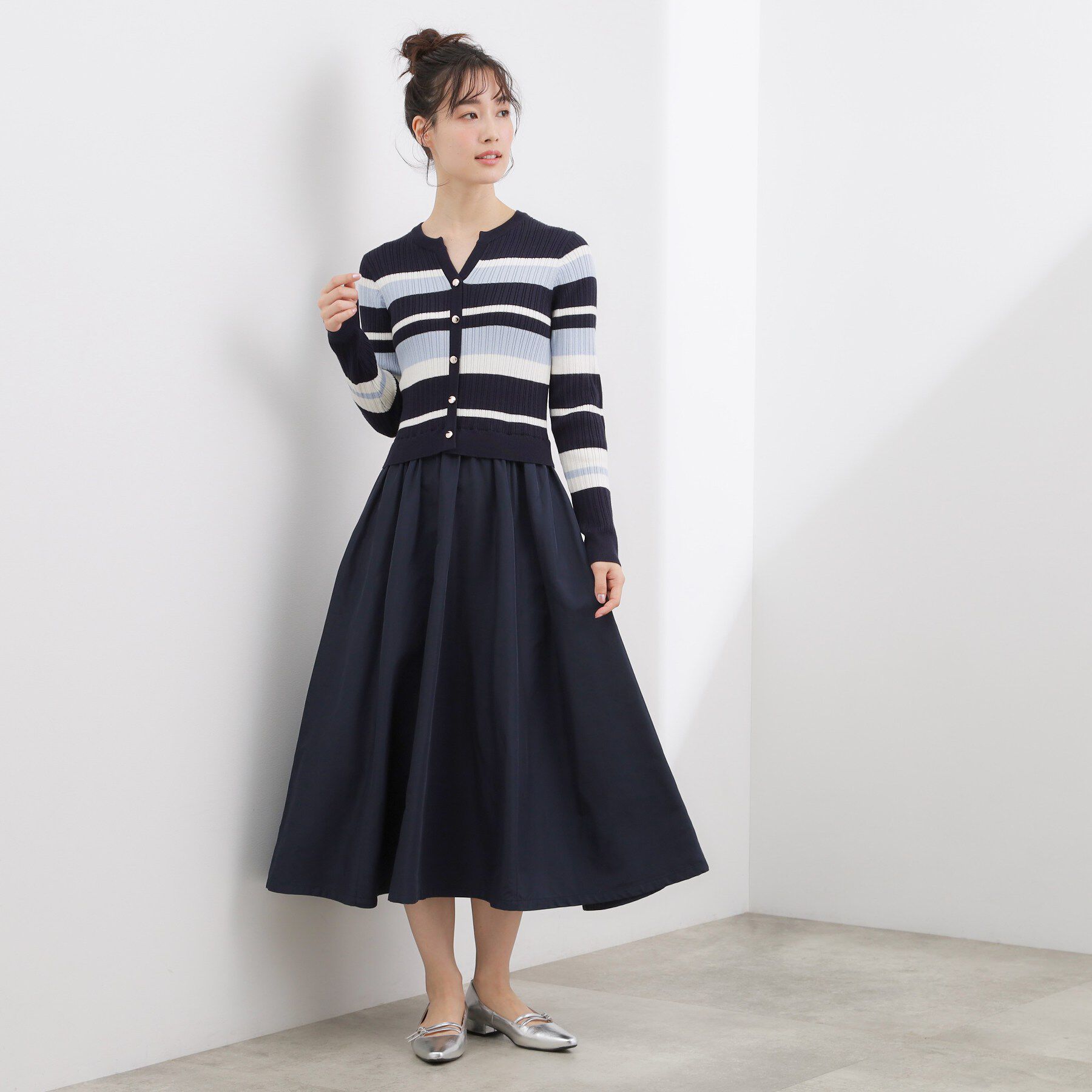 grove「一枚で装いが整う　マルチボーダーアソートドッキングワンピース」|ワンピース|