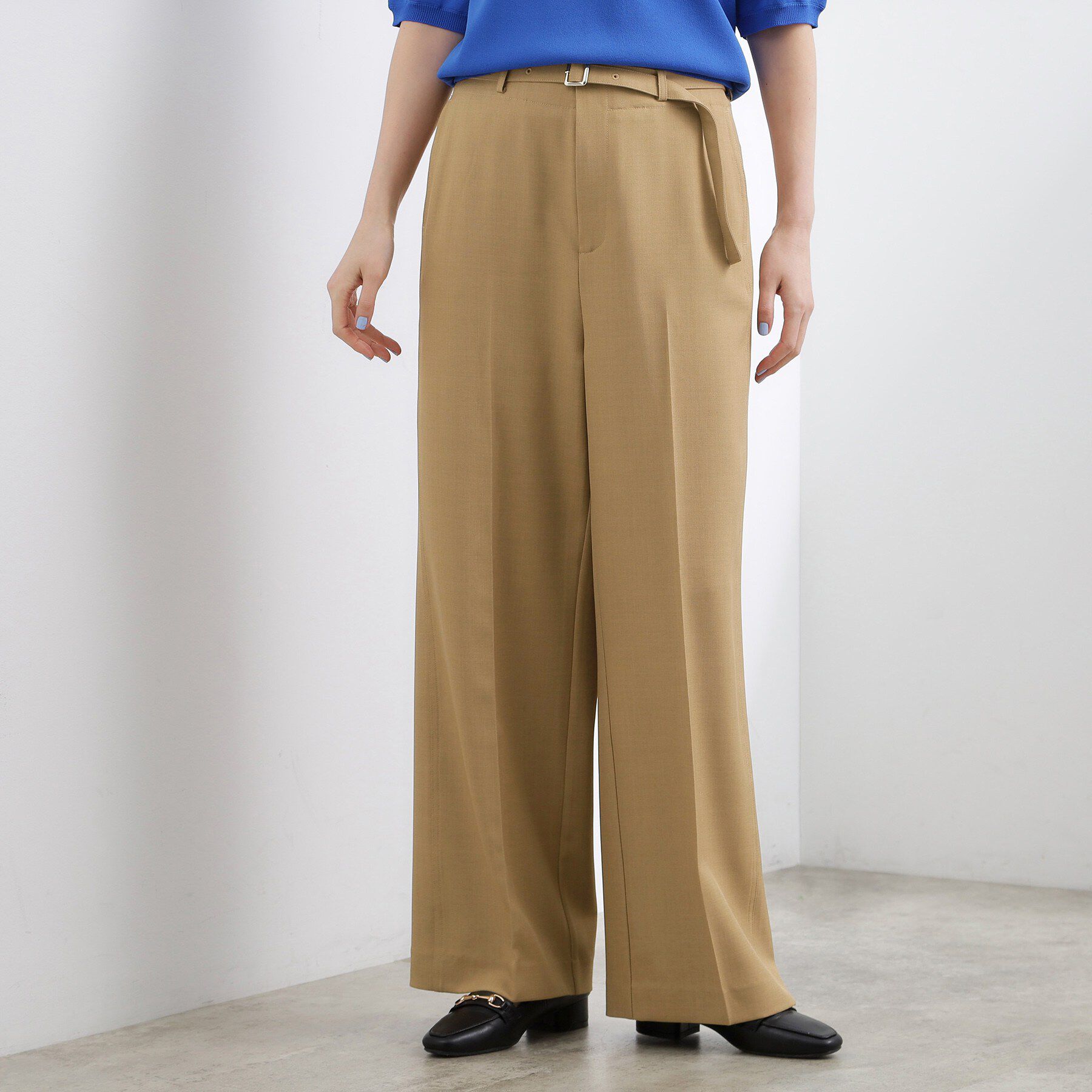 grove「ベルトワイドパンツ」|その他|ブラウン(043)