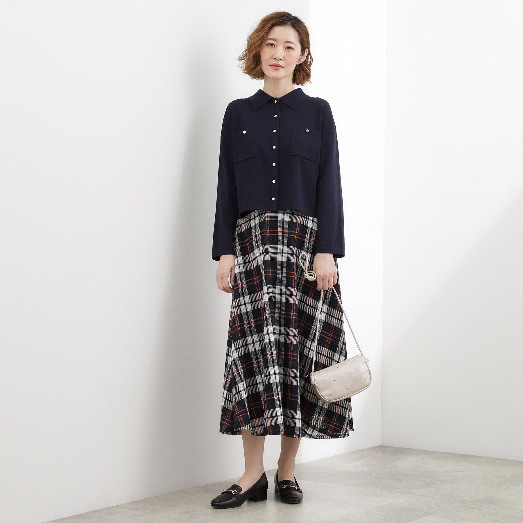 grove「コットンブレンド襟付きカーディガン」|カーディガン|