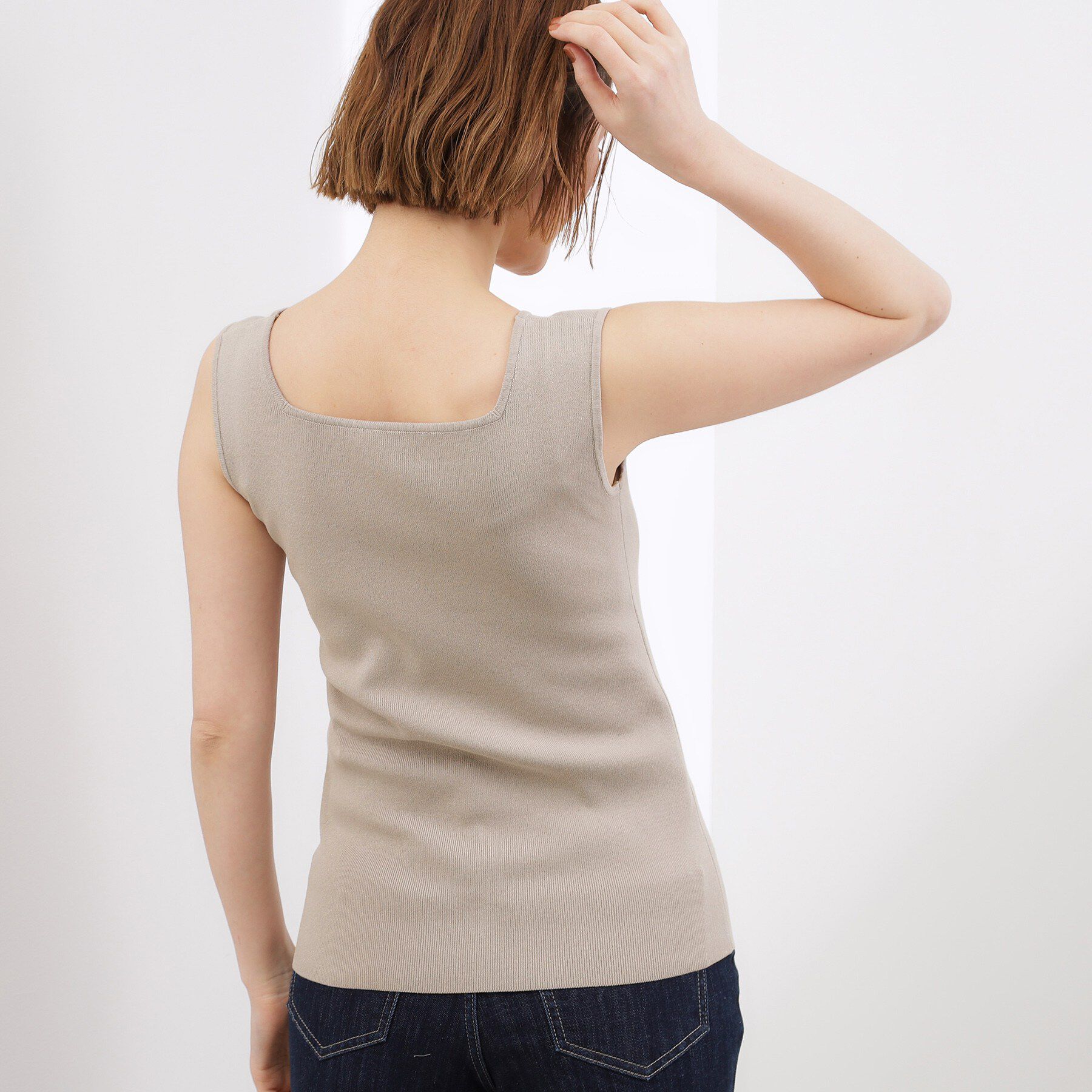 grove「2WAYスクエアニットタンク」|キャミソール|