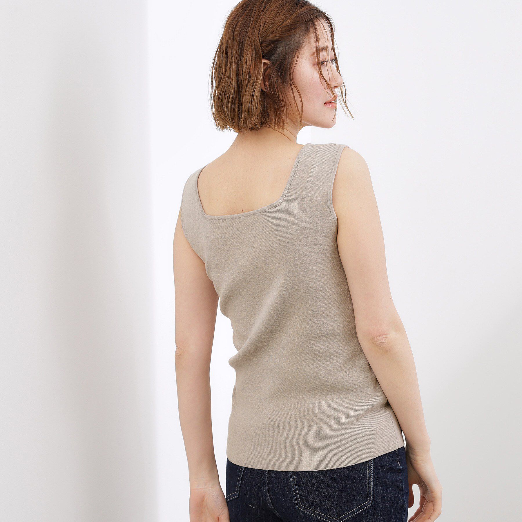 grove「2WAYスクエアニットタンク」|キャミソール|