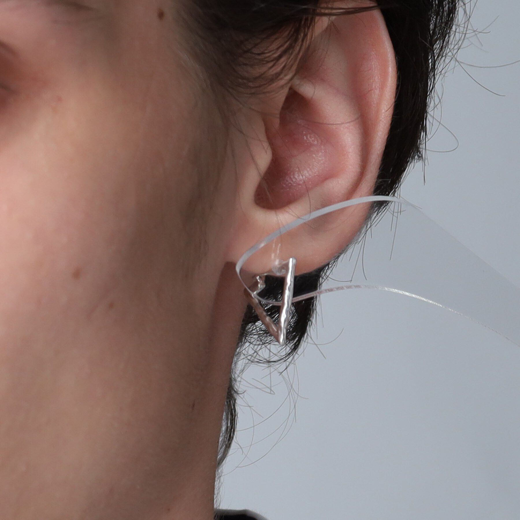 TAKEO KIKUCHI「【MADE IN JAPAN】トライアングルフープシルバーピアス」|ピアス|