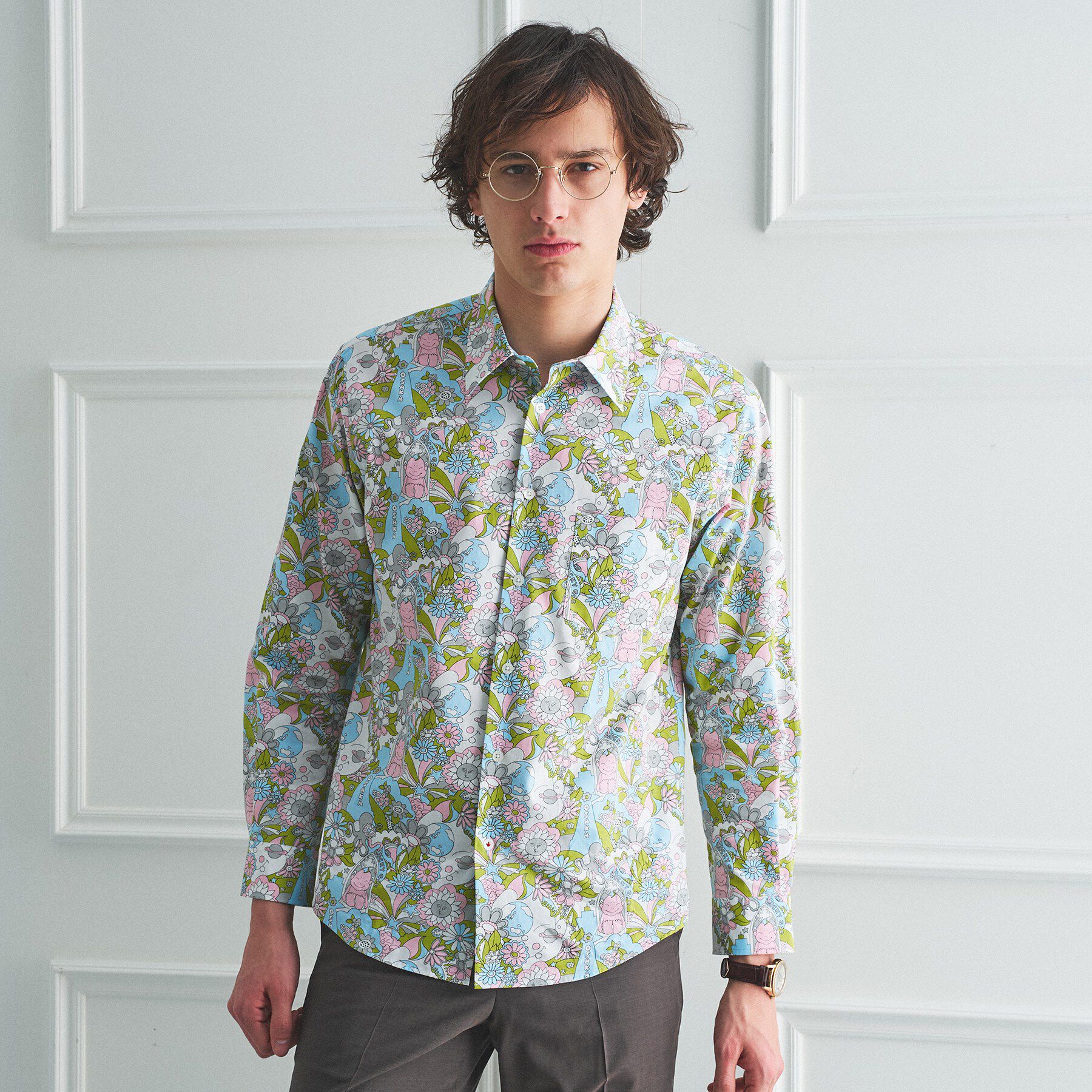 TAKEO KIKUCHI「【BOWLER HAT LABEL】ビリケンプリント 長袖シャツ」|シャツ・ブラウス|