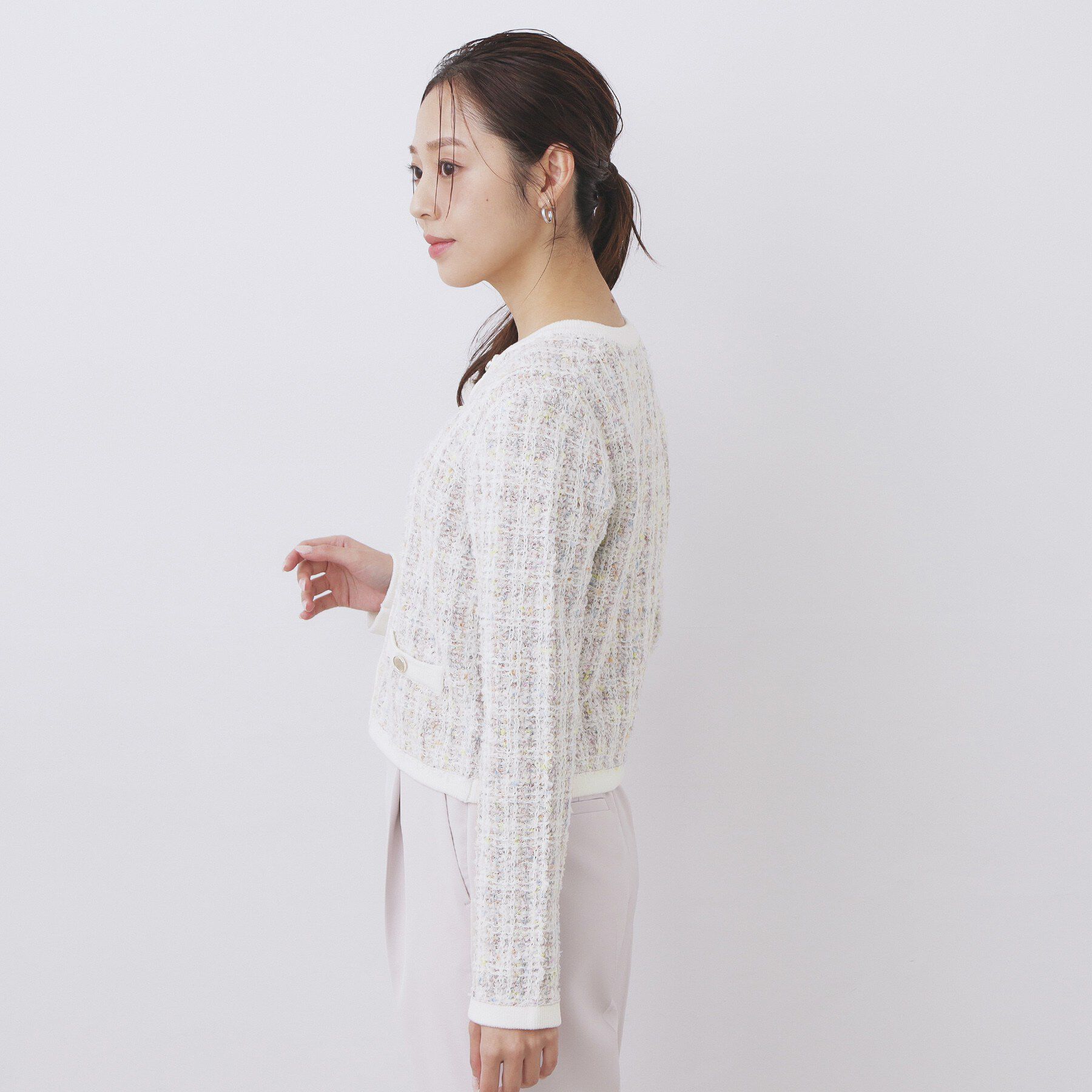 index「ファンシーヤーントリミングカーディガン【洗濯機OK】」|カーディガン|