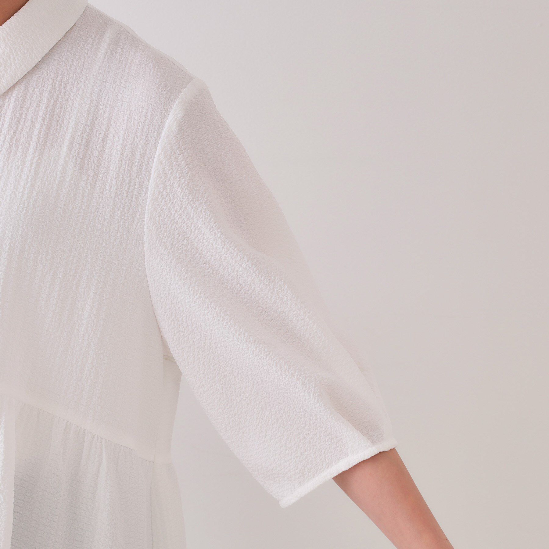 OPAQUE.CLIP「ふくれジャカードティアードチュニックブラウス【洗濯機洗い可】」|シャツ・ブラウス|