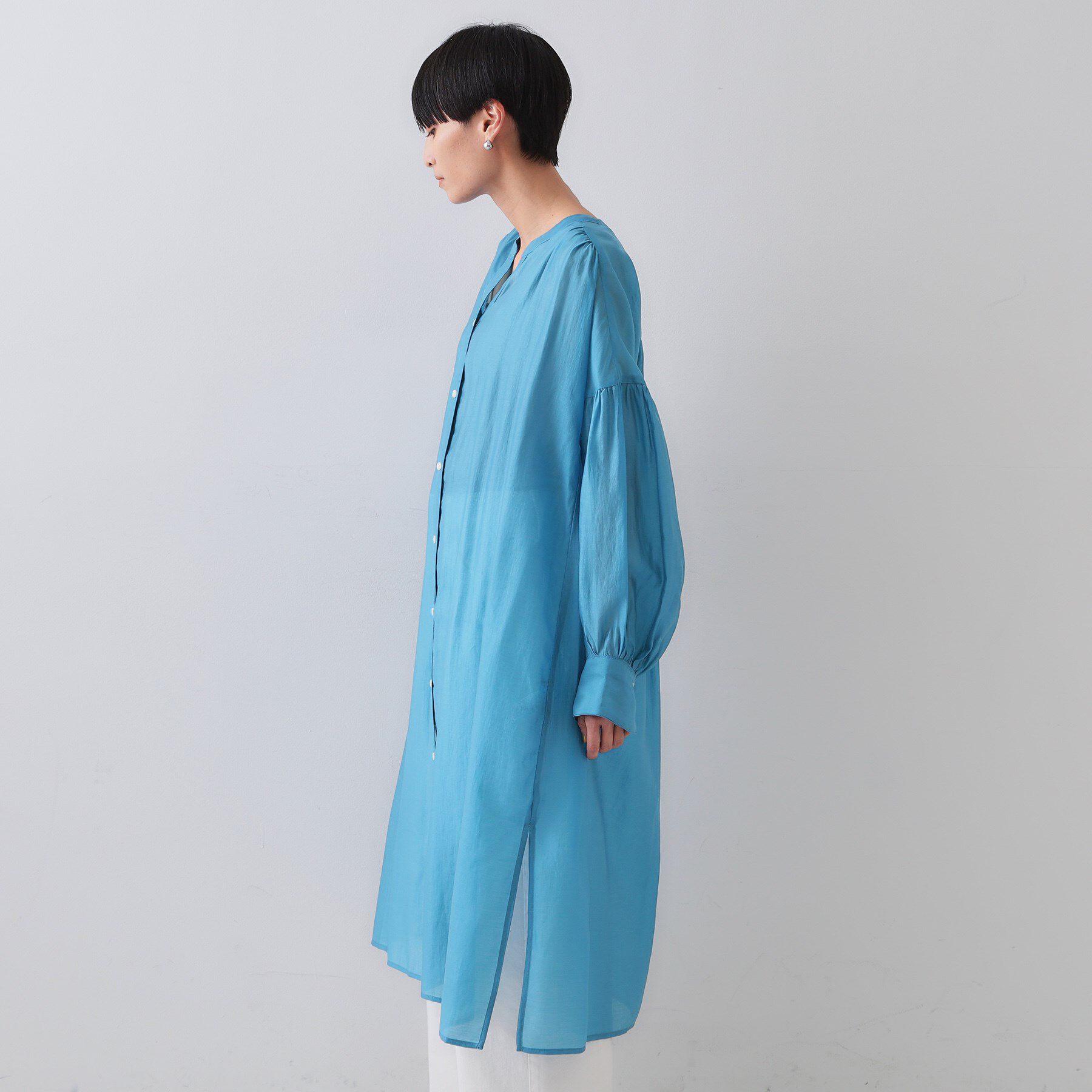 OPAQUE.CLIP「シアーシャツワンピース【洗濯機洗い可】」|ワンピース|