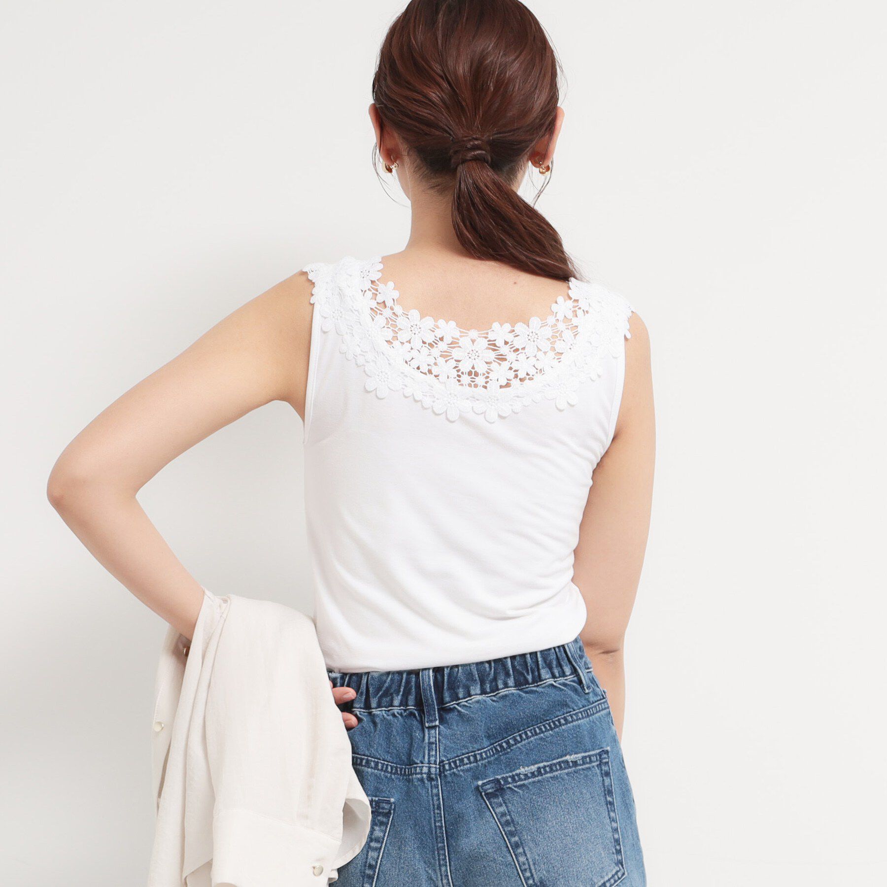 THE SHOP TK「モチーフレースタンク」|キャミソール|