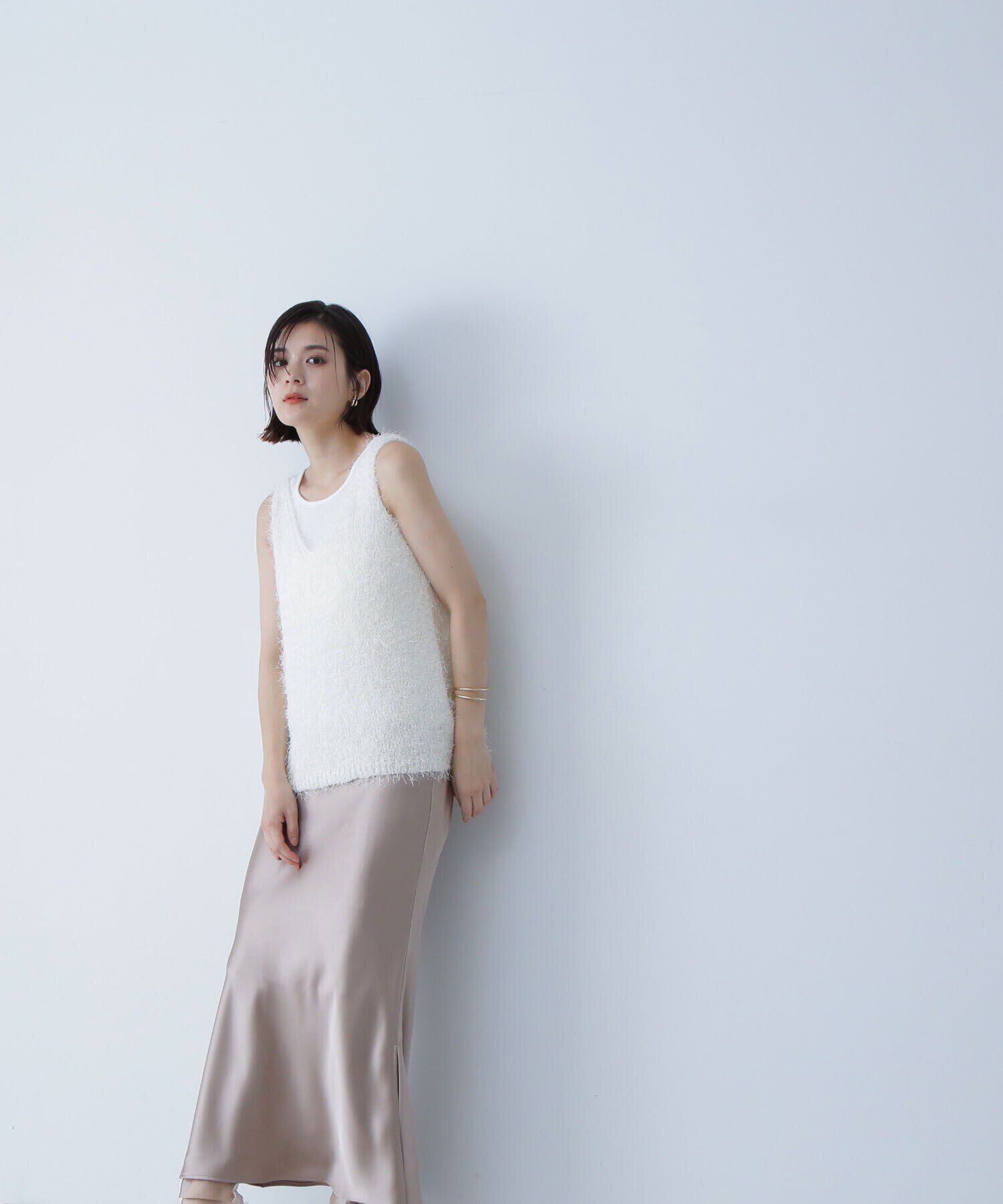  「サイドスリットバイアスナロースカート」|スカート|