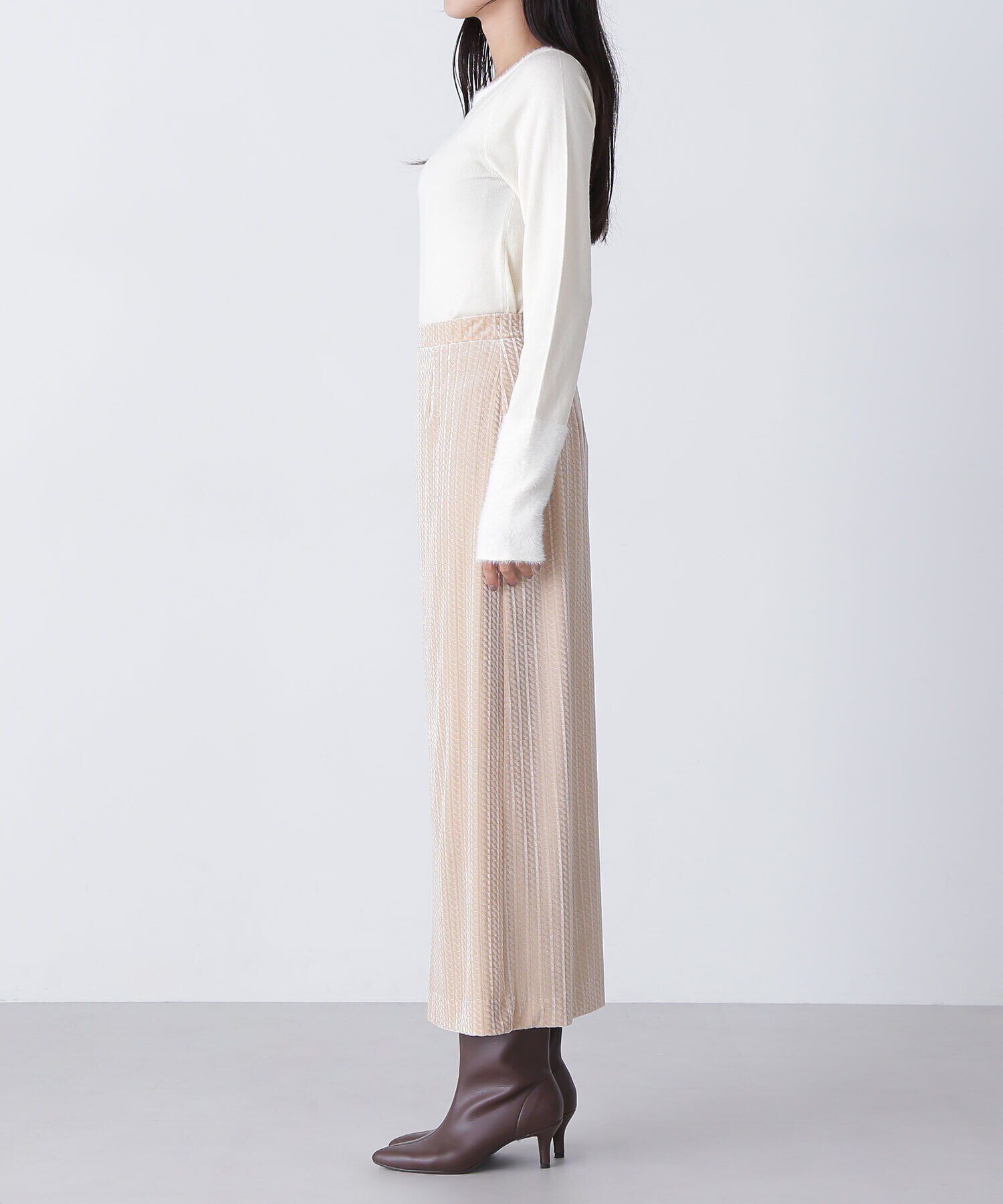  「ベロアジャガードナロースカート」|スカート|