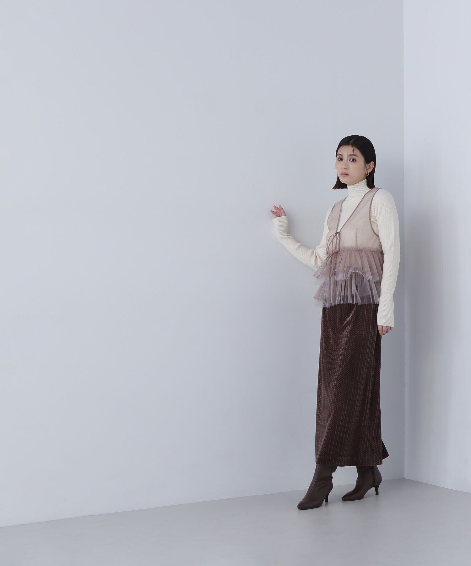  「ベロアジャガードナロースカート」|スカート|