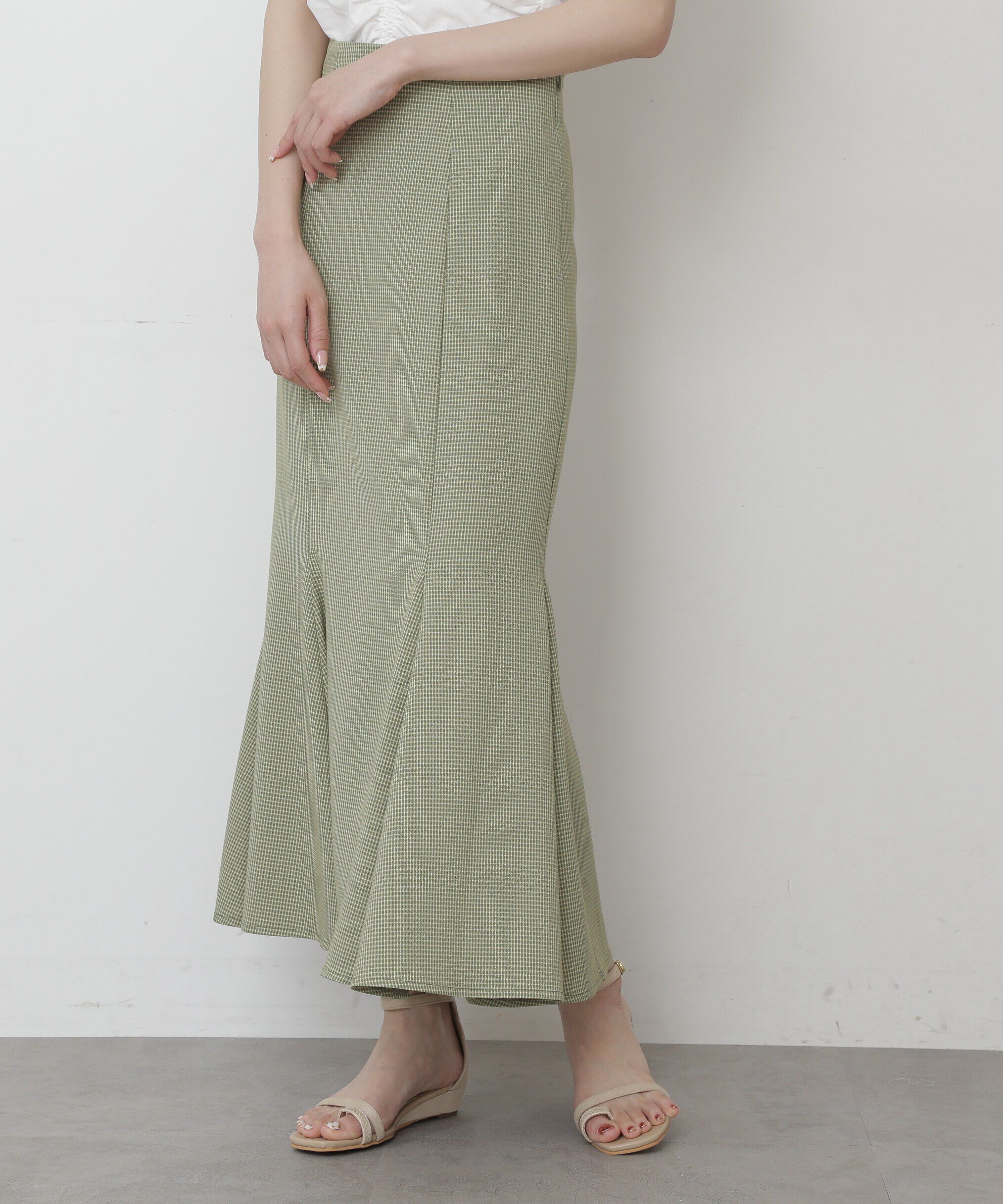  「カラーチェックマーメイドスカートⅡ」|スカート|