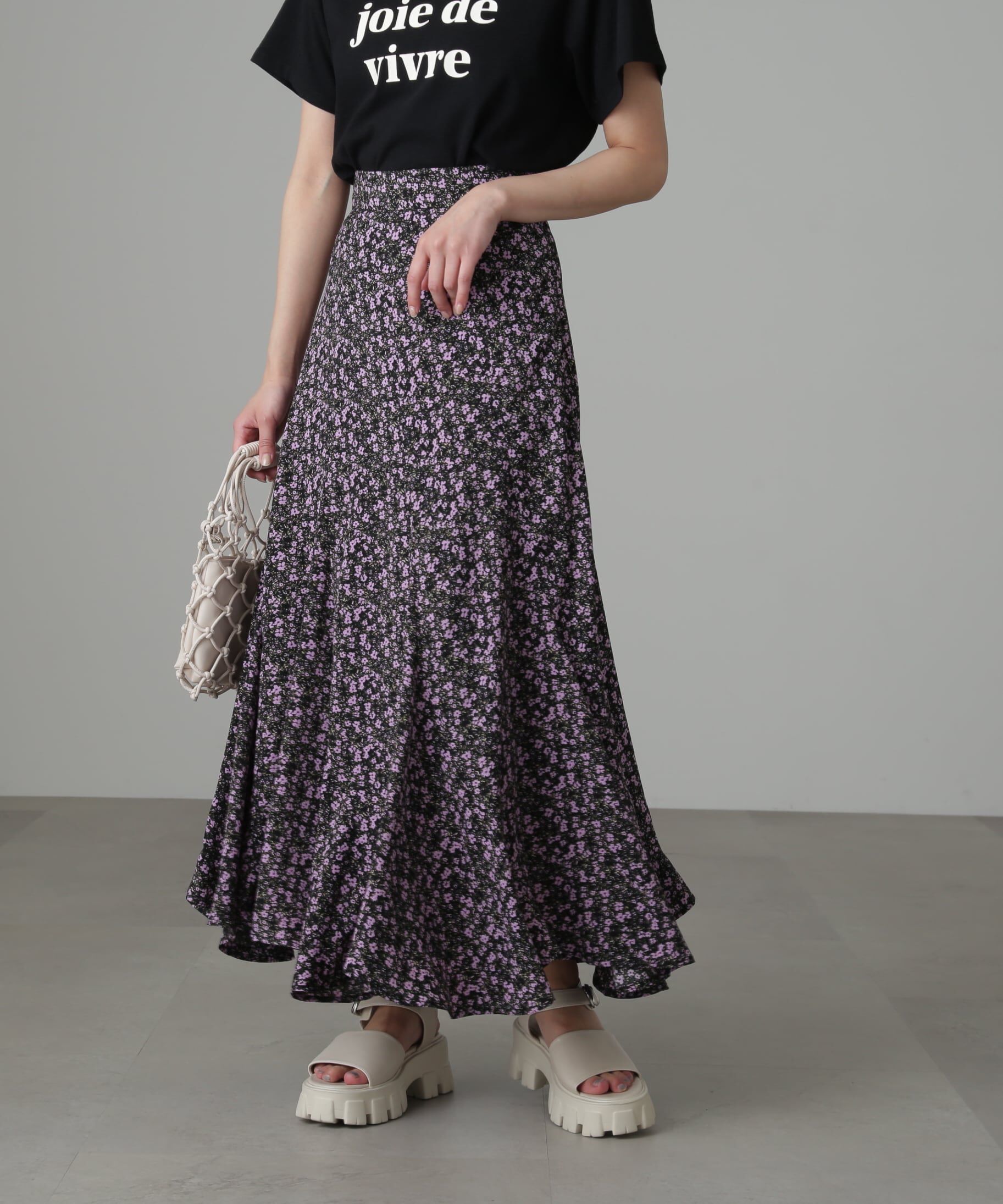  「フラワーエスカルゴマーメイドスカート」|スカート|ブラックベー 1