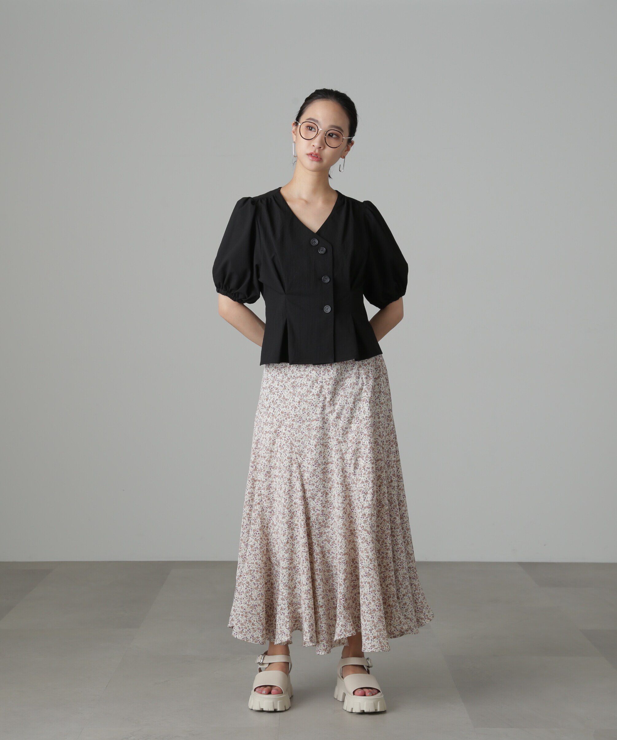  「フラワーエスカルゴマーメイドスカート」|スカート|