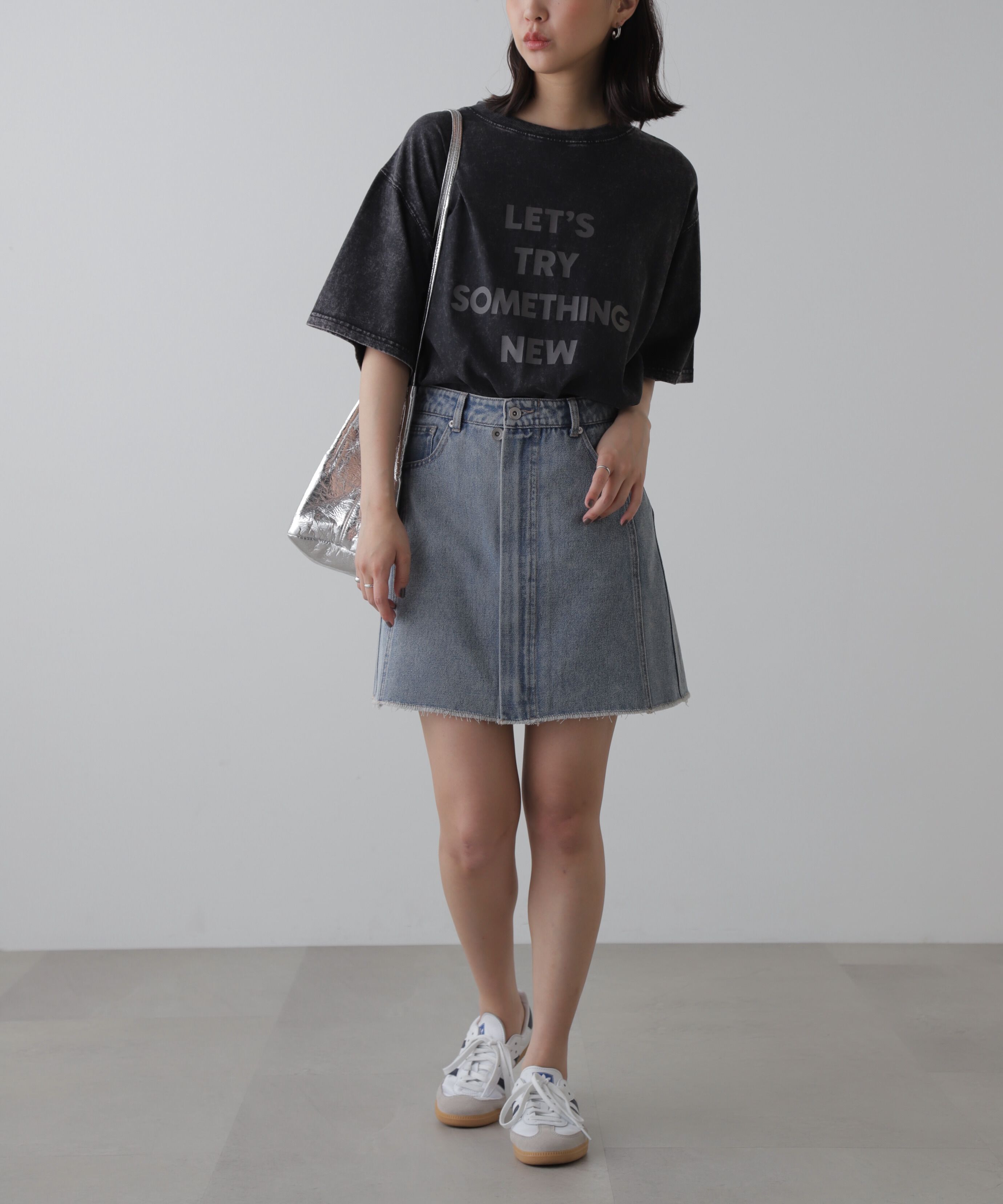  「［レイヤード可］デニムラップミニスカート」|スカート|