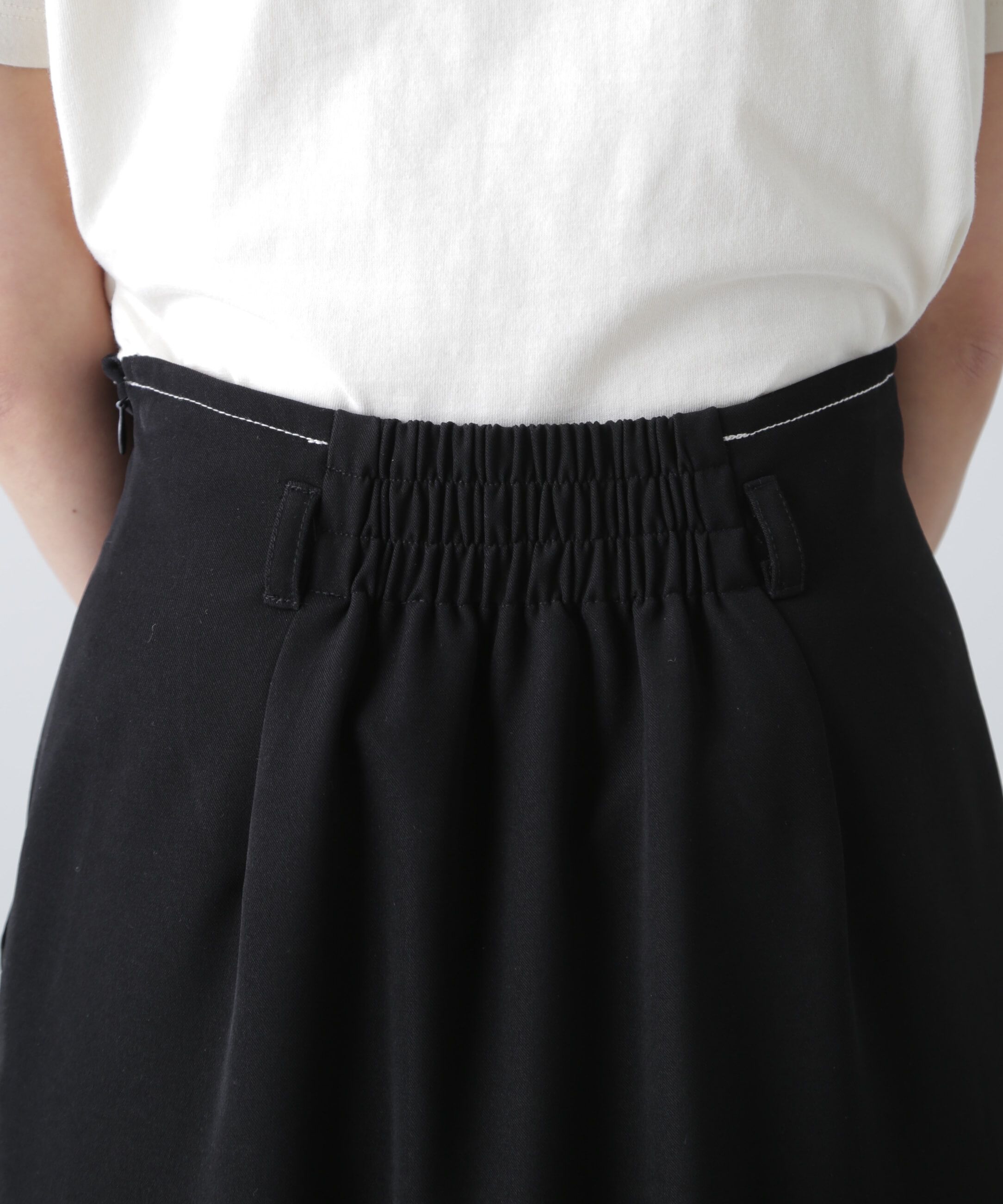  「配色ステッチハイウエストナロースカート」|スカート|