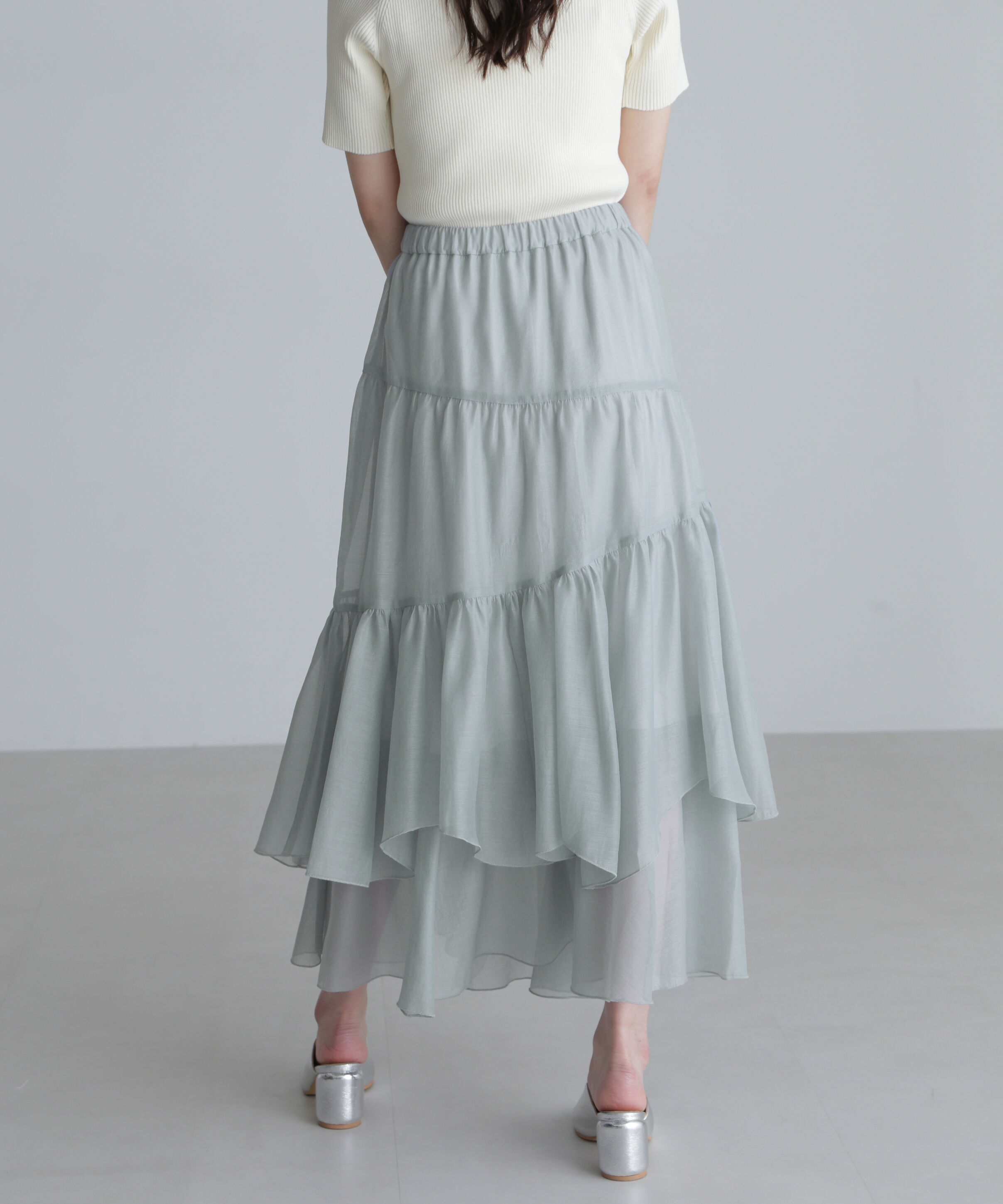  「シアーランダムフリルスカート」|スカート|