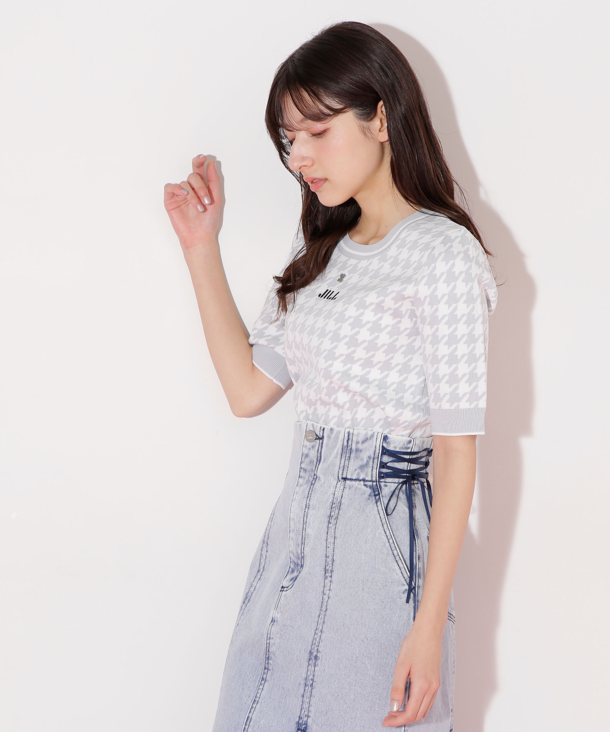  「半袖ジャガードニット」|ニット・セーター|