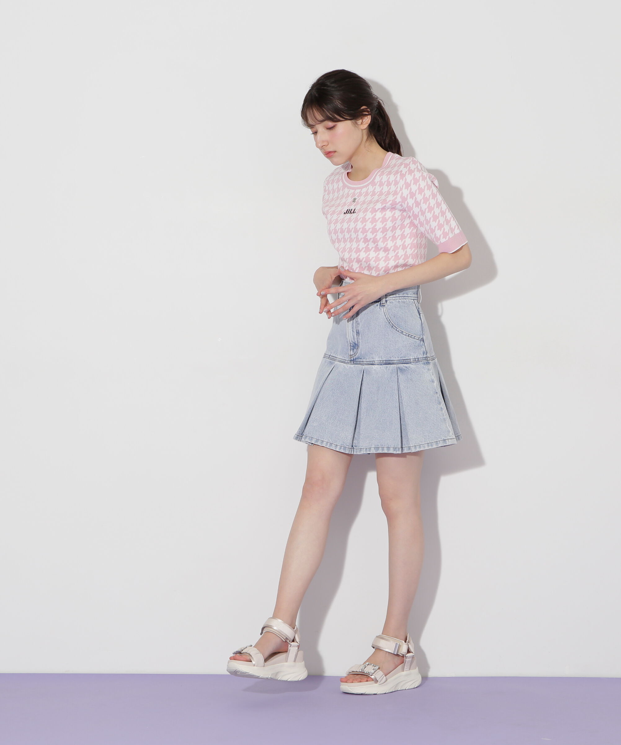  「半袖ジャガードニット」|ニット・セーター|