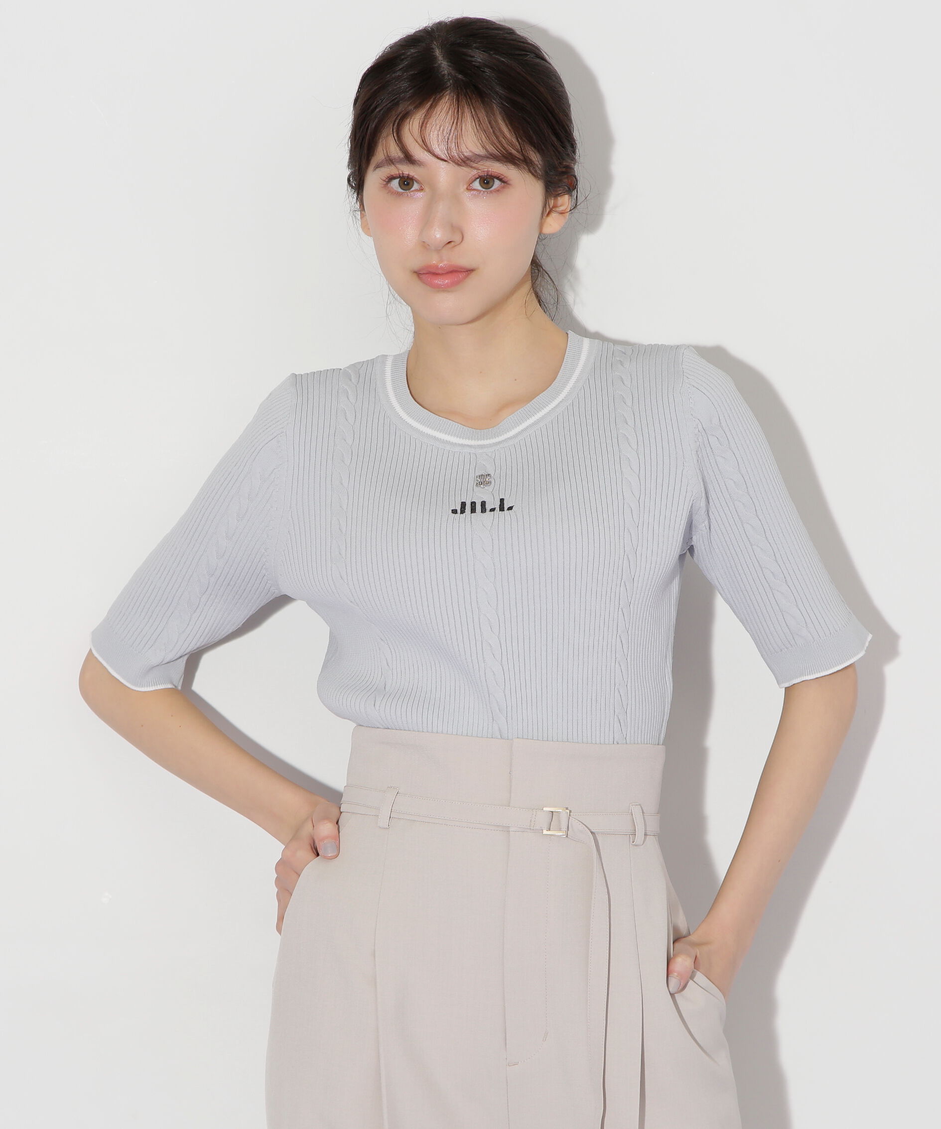  「半袖ジャガードニット」|ニット・セーター|