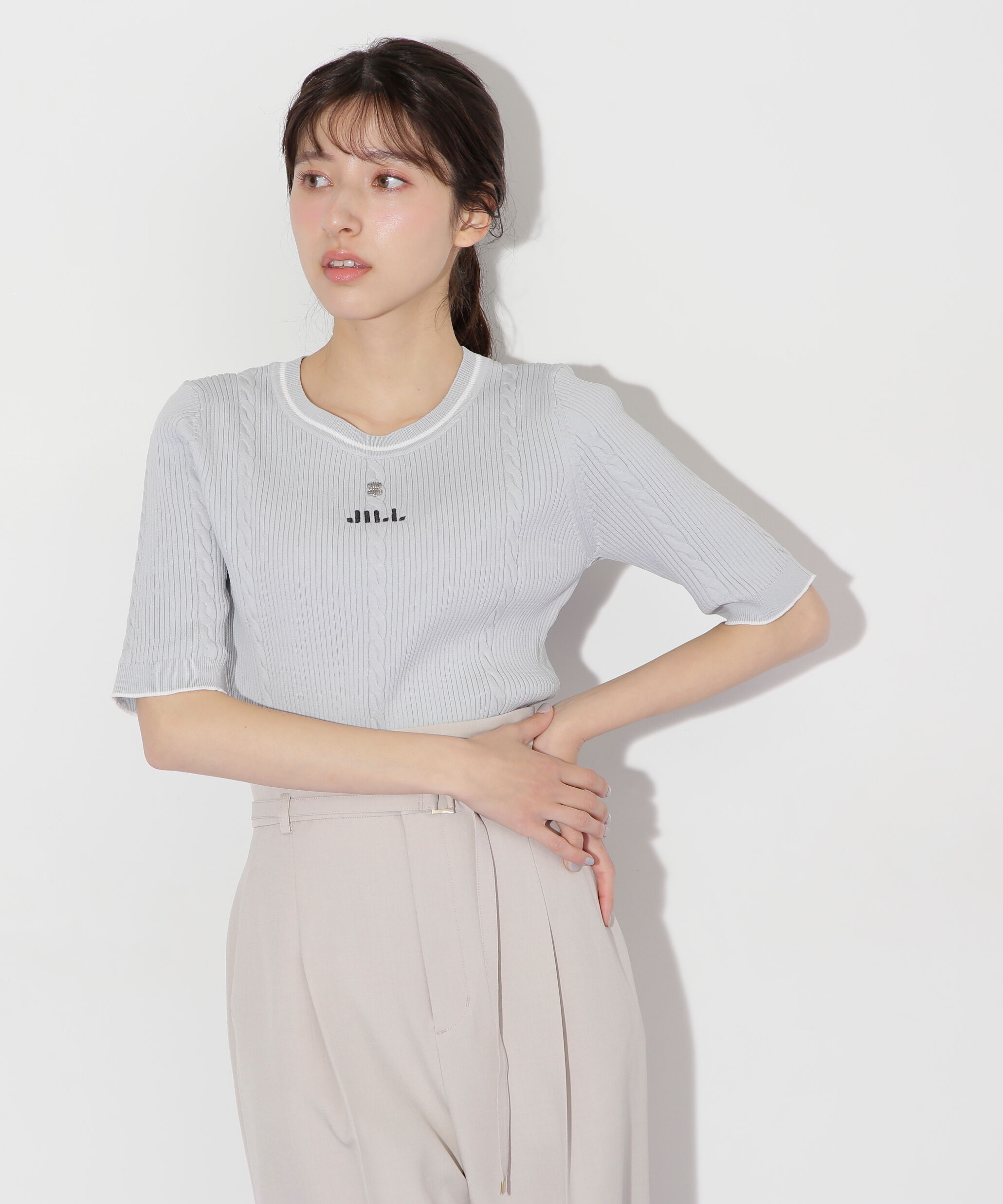  「半袖ジャガードニット」|ニット・セーター|