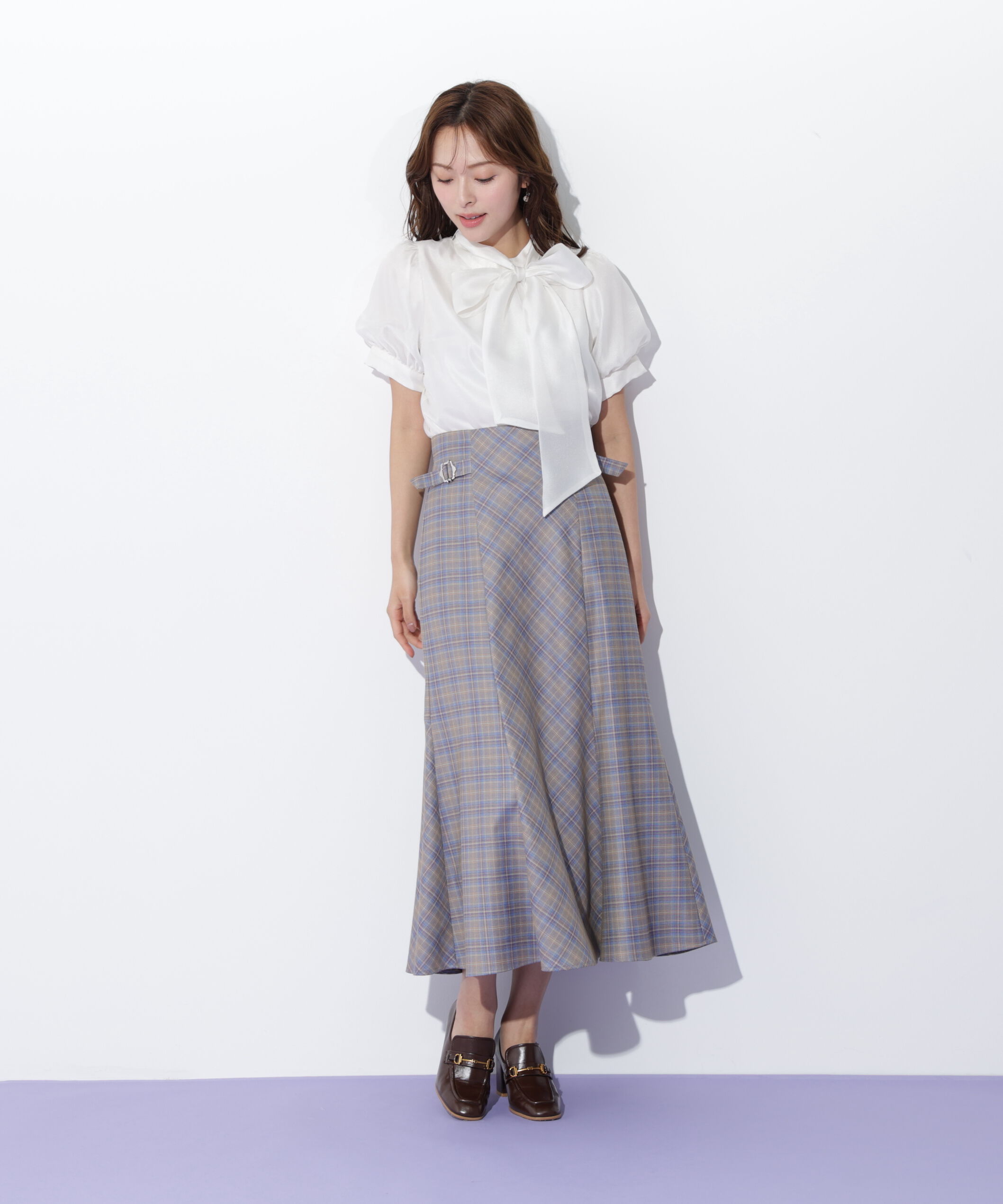  「チェックマーメイドスカート」|スカート|