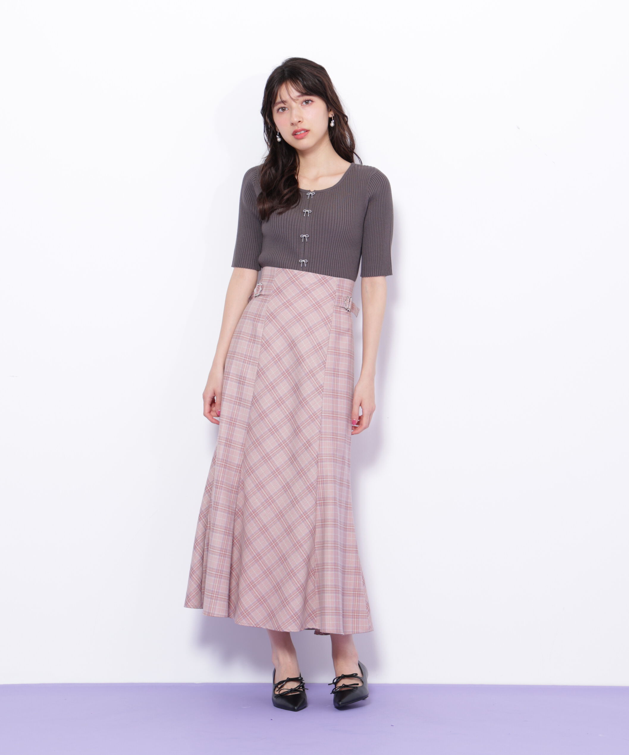  「チェックマーメイドスカート」|スカート|