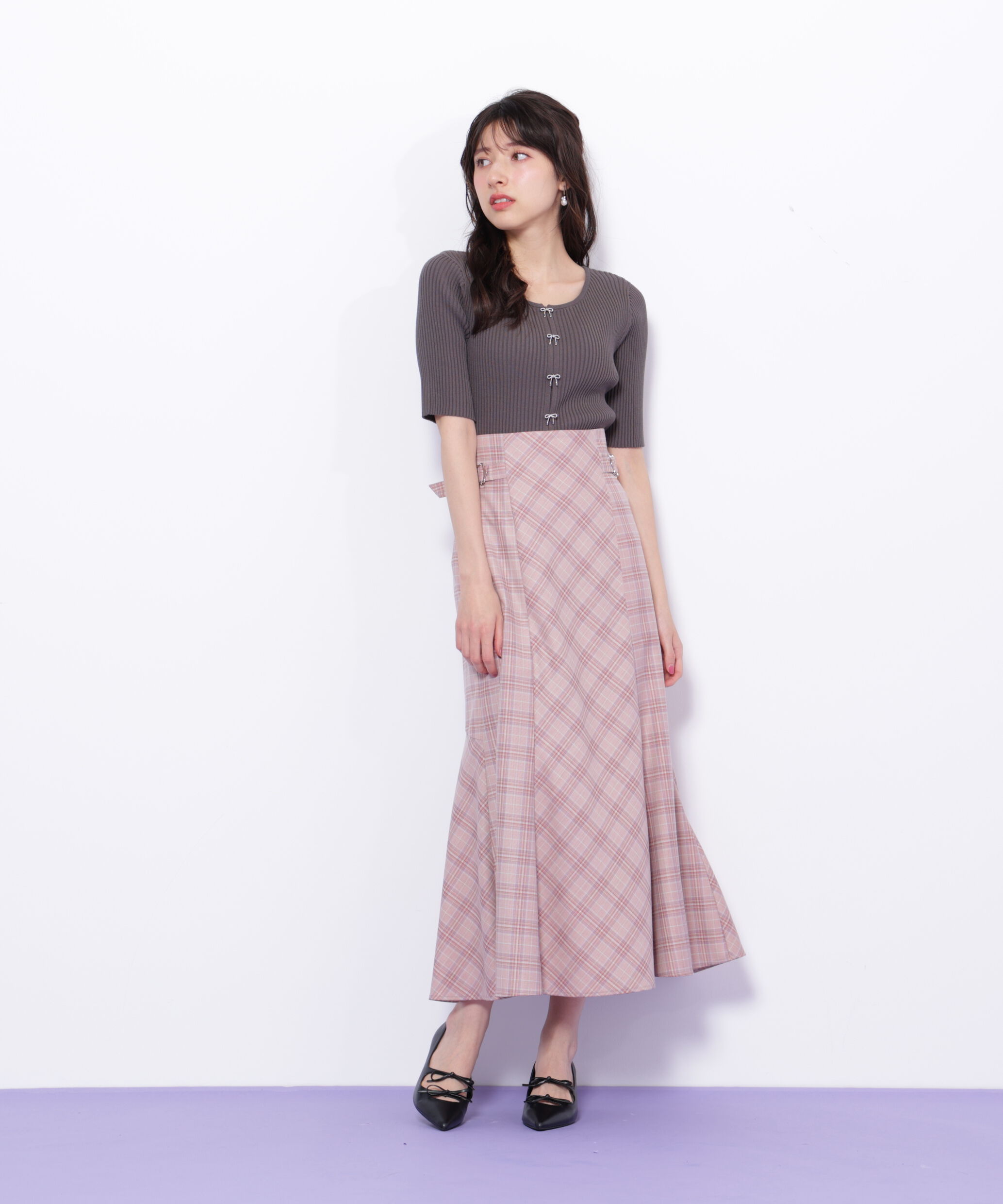  「チェックマーメイドスカート」|スカート|