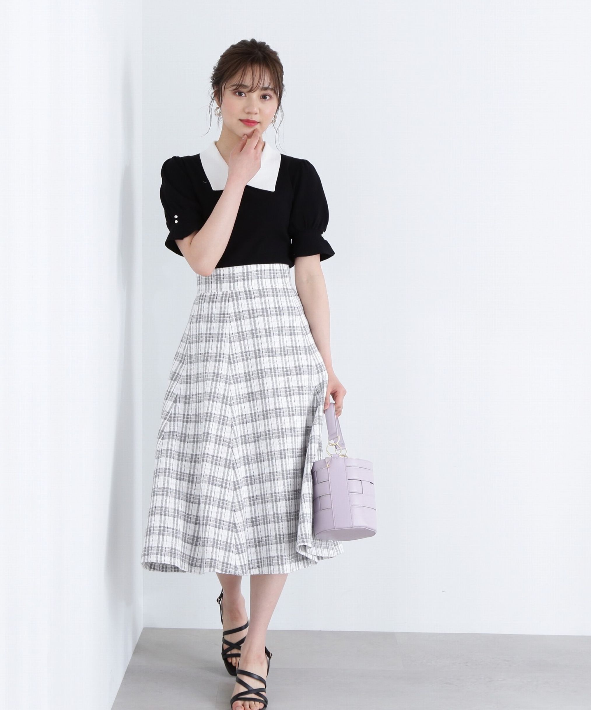 PROPORTION BODY DRESSING「チェックフレアスカート」|スカート|