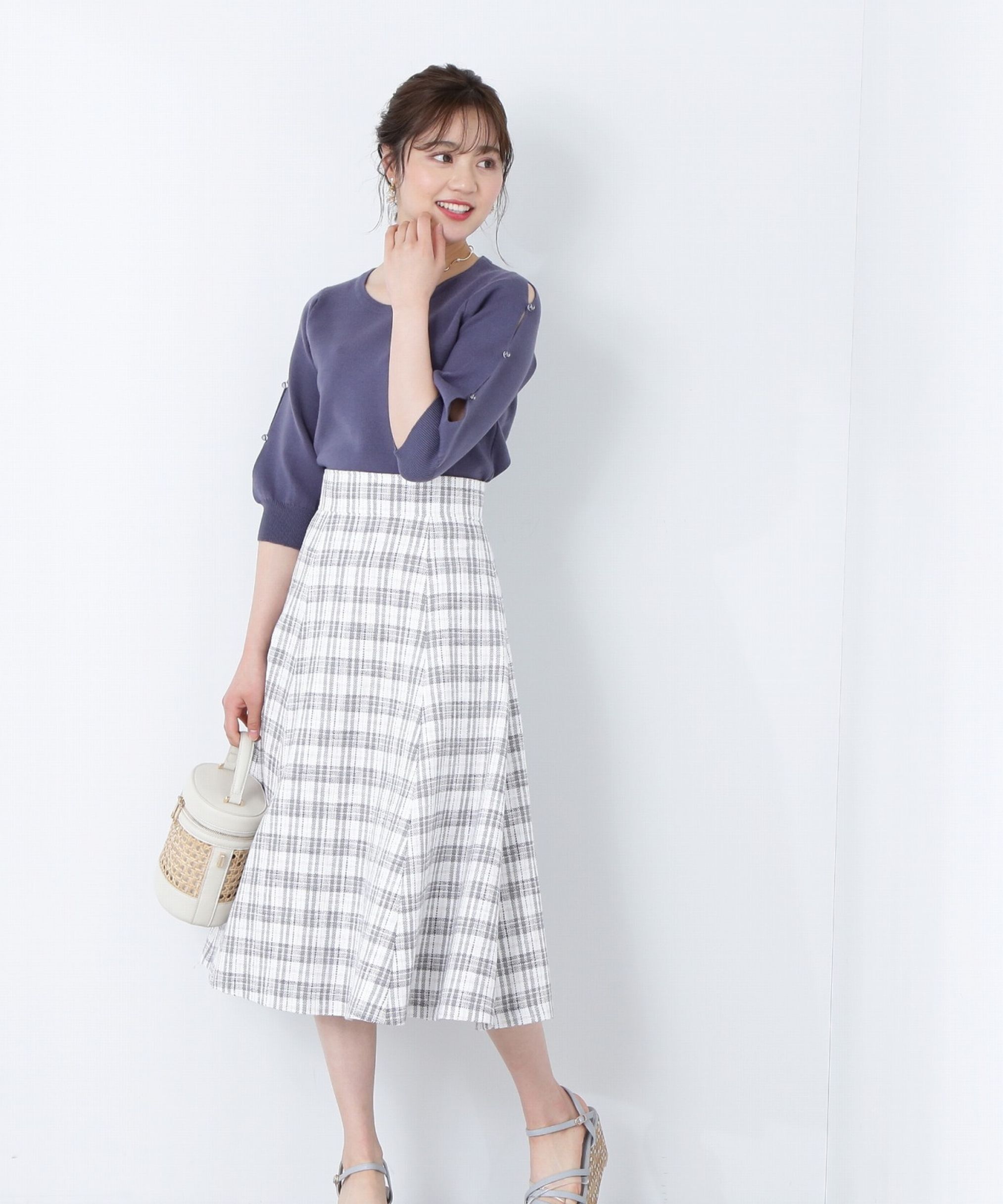PROPORTION BODY DRESSING「チェックフレアスカート」|スカート|