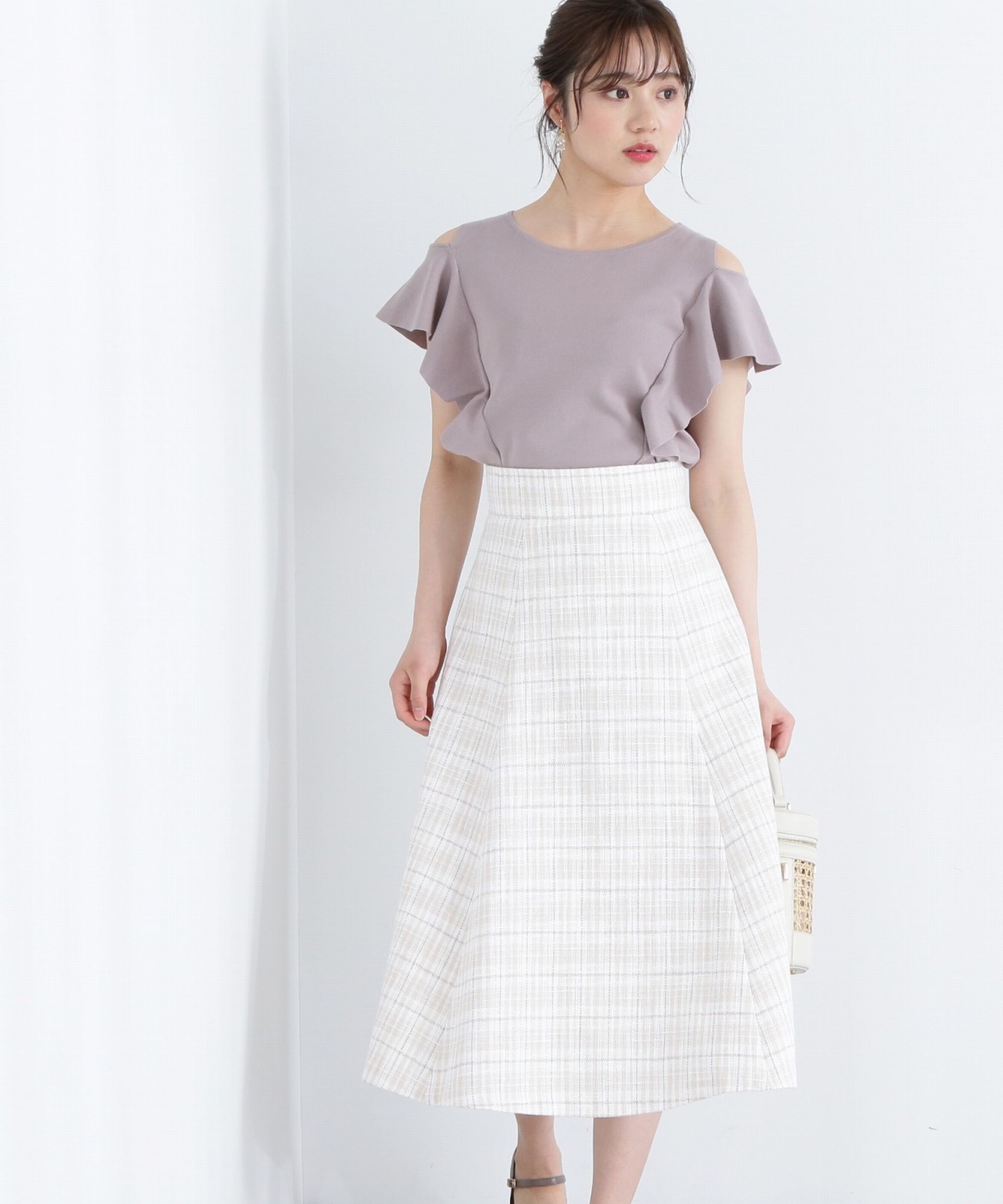 PROPORTION BODY DRESSING「チェックフレアスカート」|スカート|