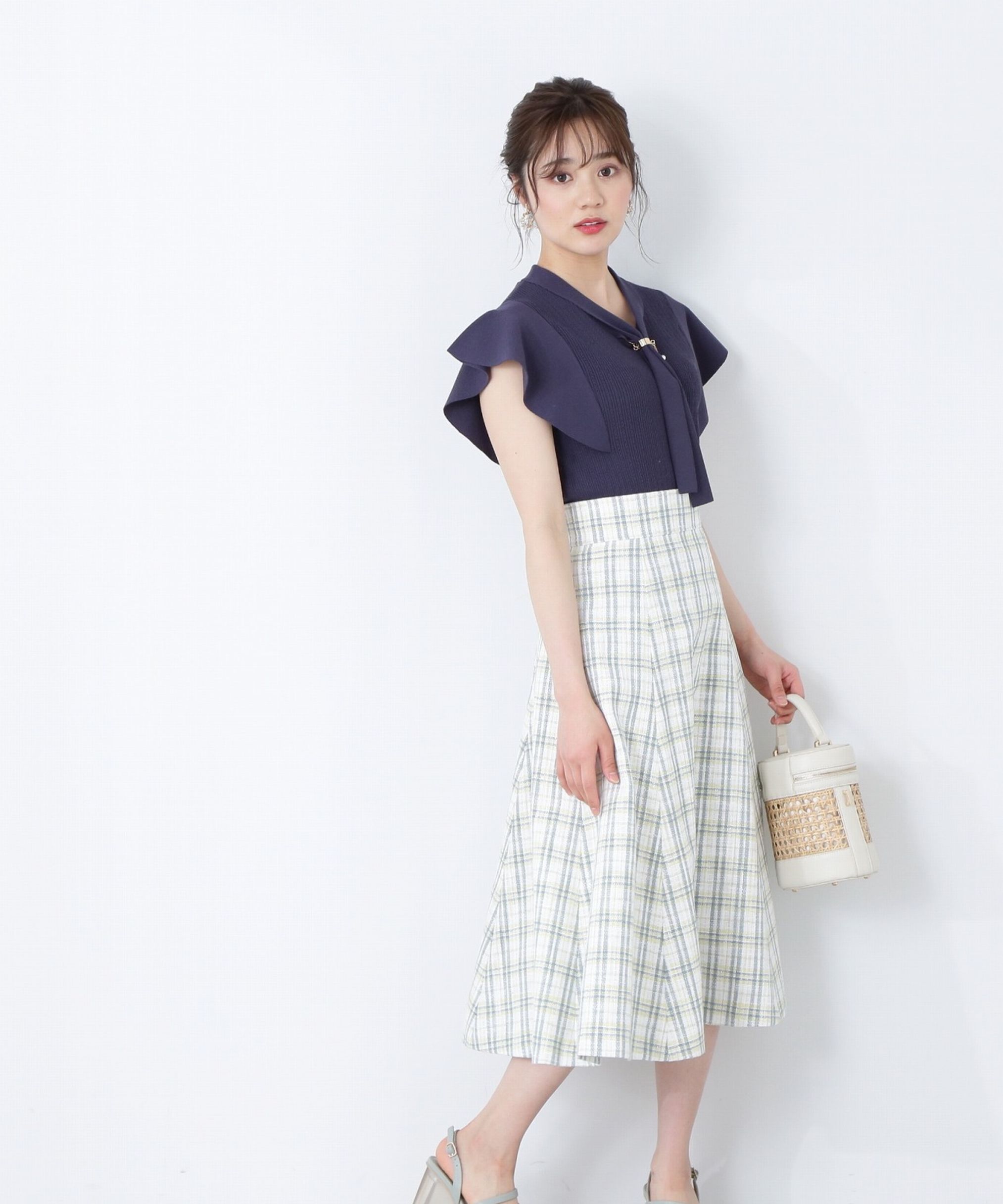 PROPORTION BODY DRESSING「チェックフレアスカート」|スカート|